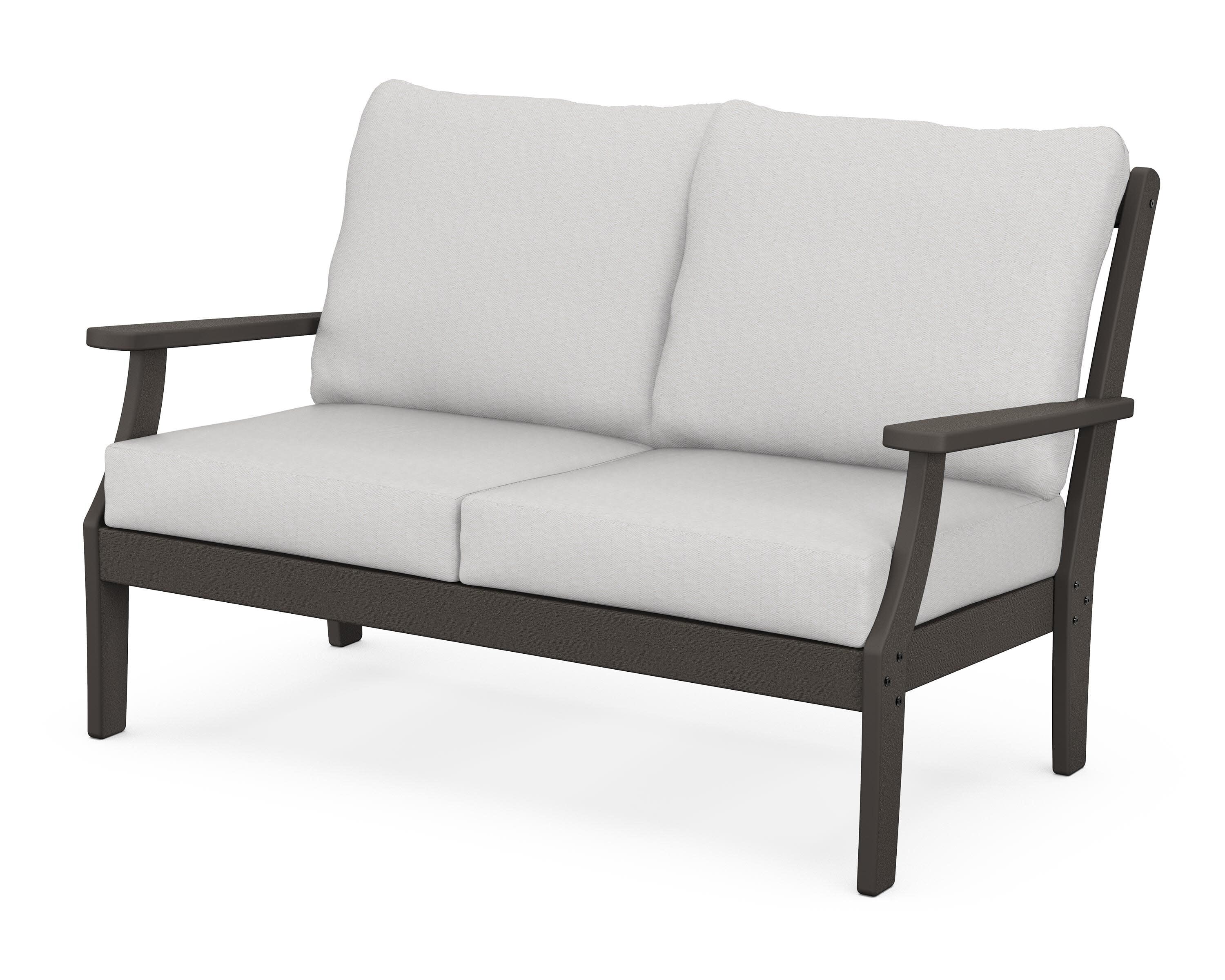 Braxton Deep Seating Loveseat in Vintage Coffee / Diamond in the Rough