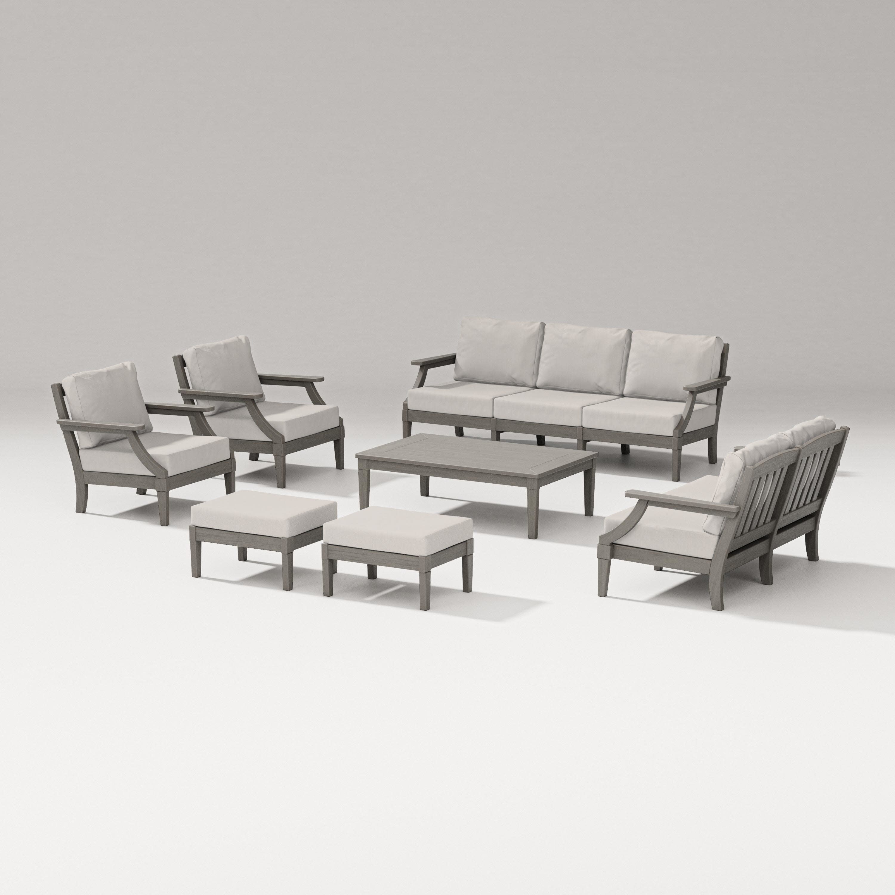 Estate 7-Piece Lounge Sofa Set in Driftwood / Cast Ash