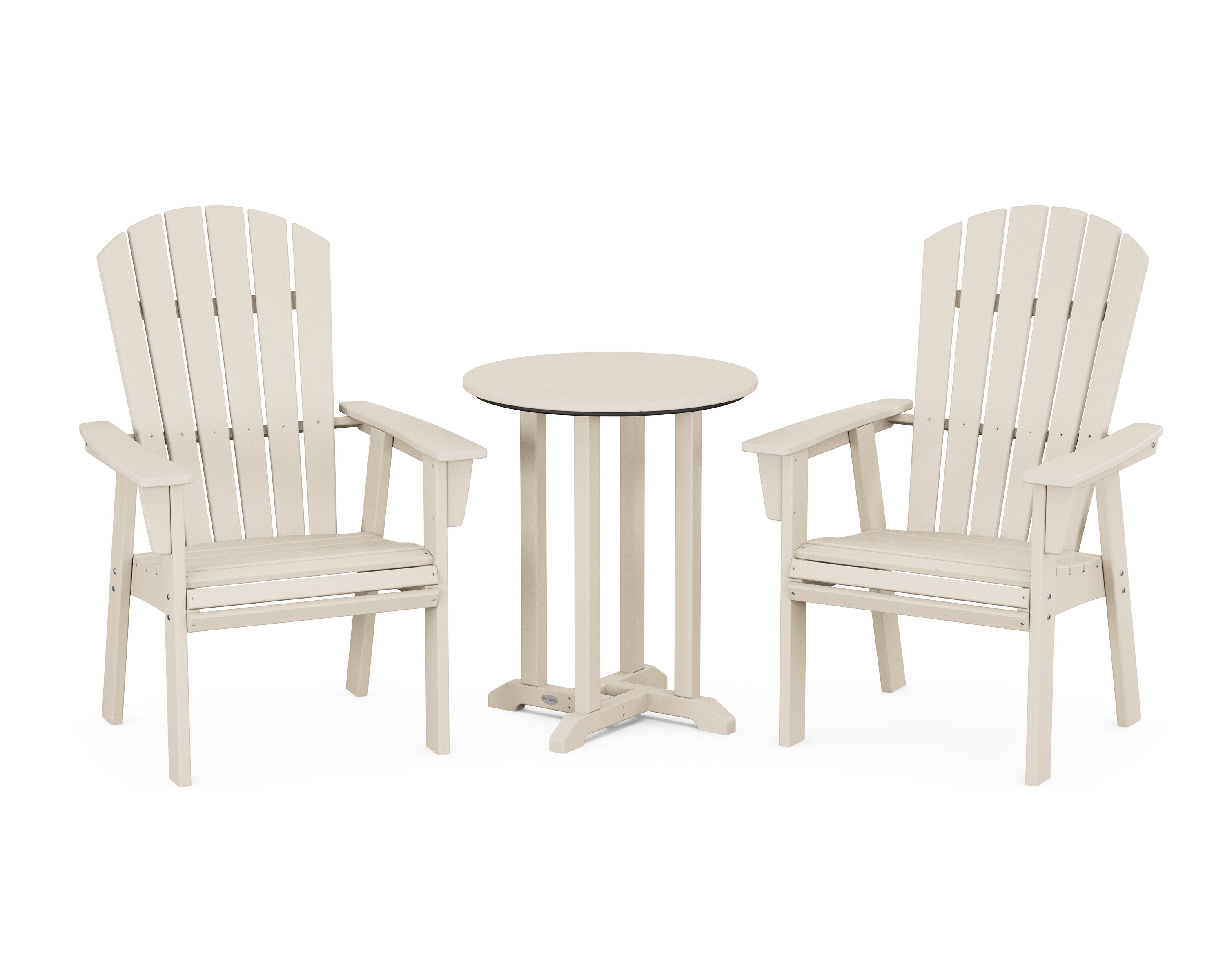 Nautical Adirondack 3-Piece Round Bistro Dining Set in Sand