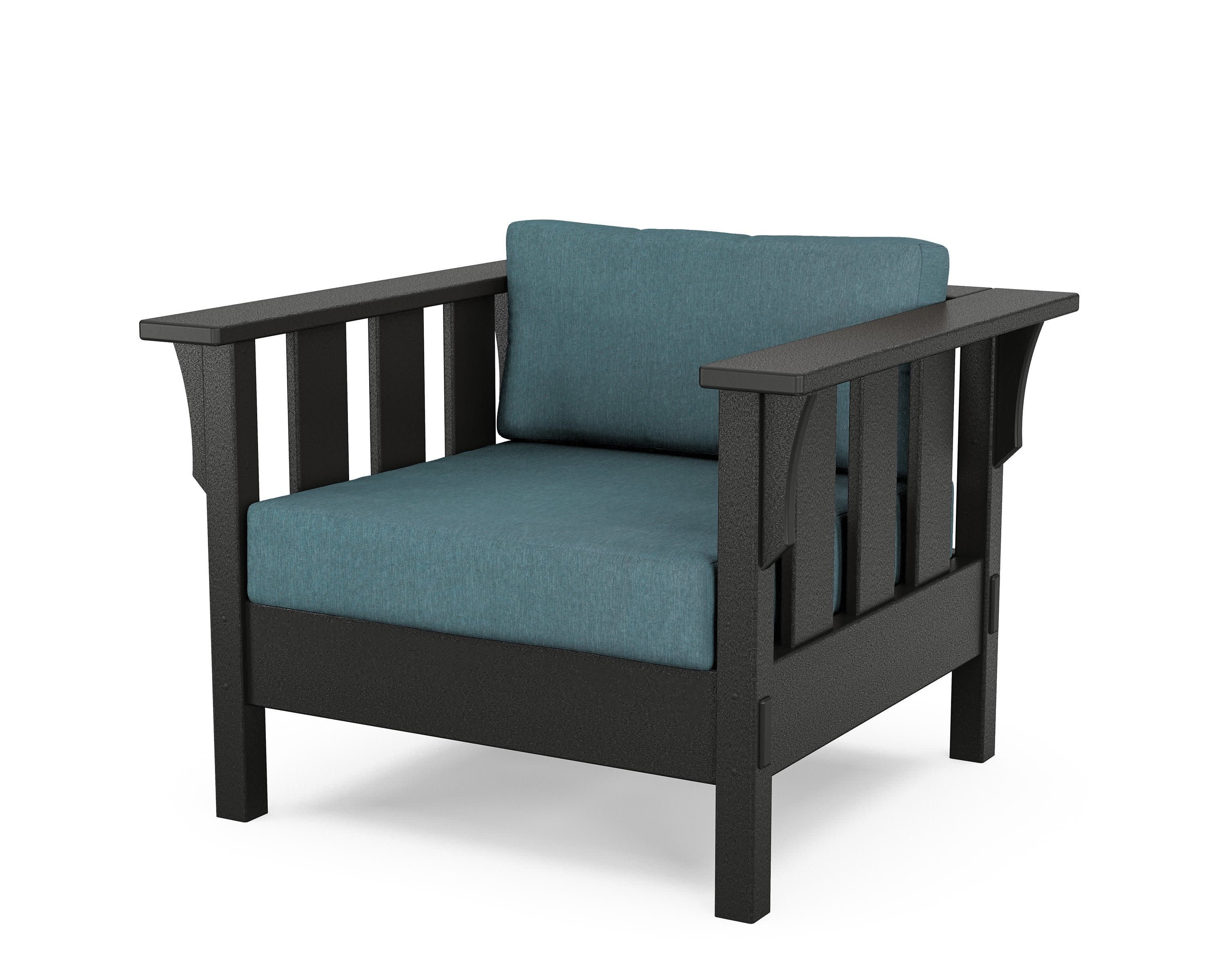 Acadia Deep Seating Chair in Black / Ocean Teal