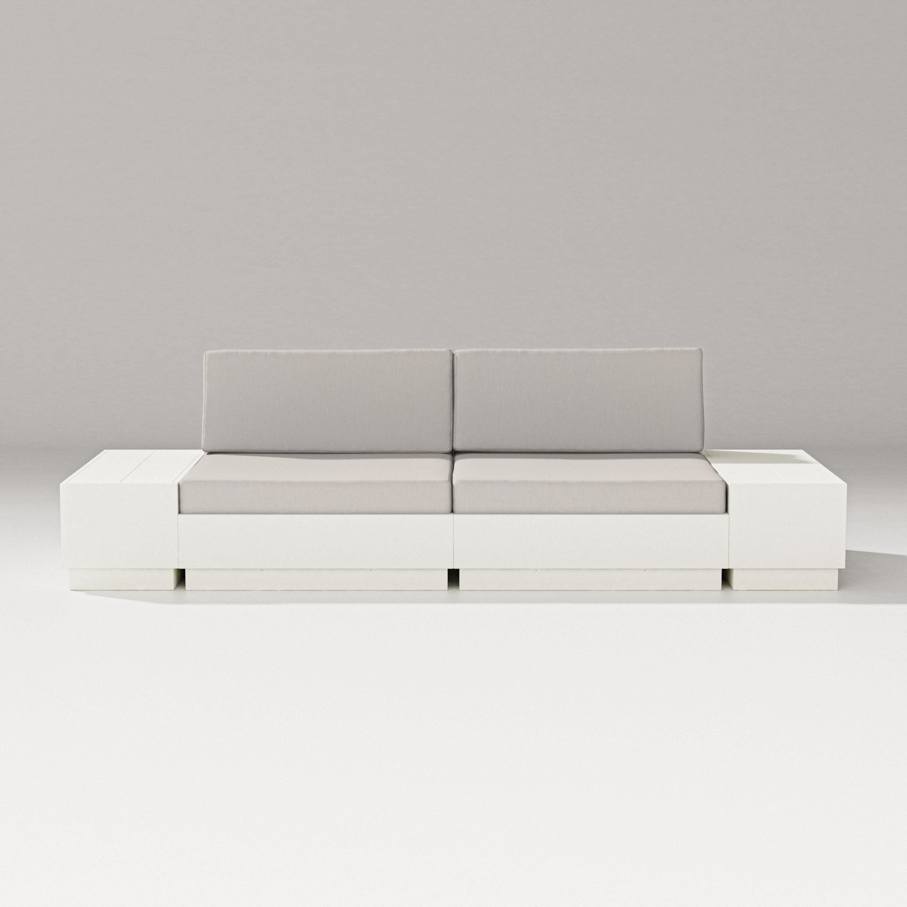 Elevate 4-Piece Loveseat Sectional in Vintage White / Cast Ash