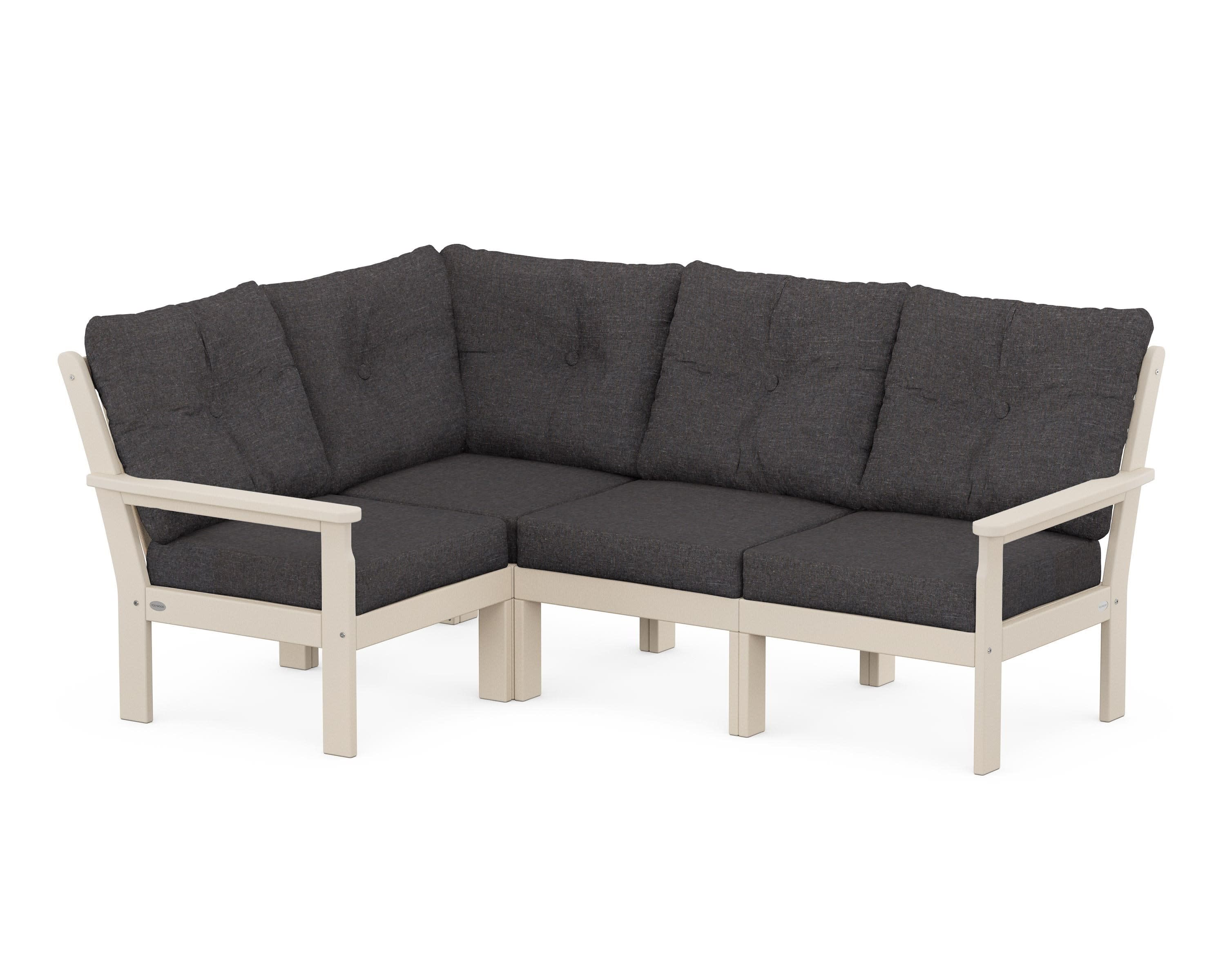 Vineyard 4-Piece Sectional in Sand / Ash Charcoal