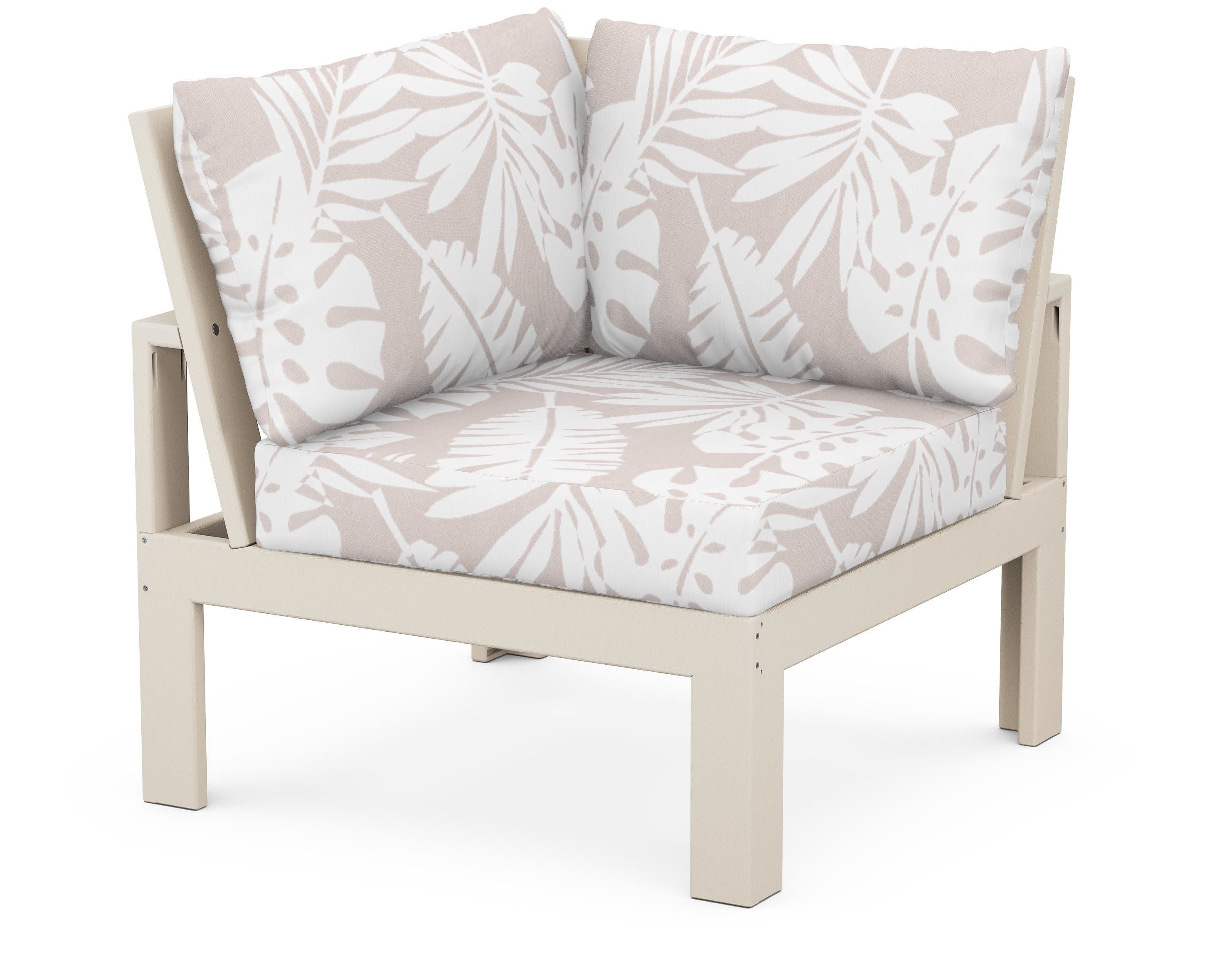 Modular Corner Chair in Sand / Leaf Dune Burlap