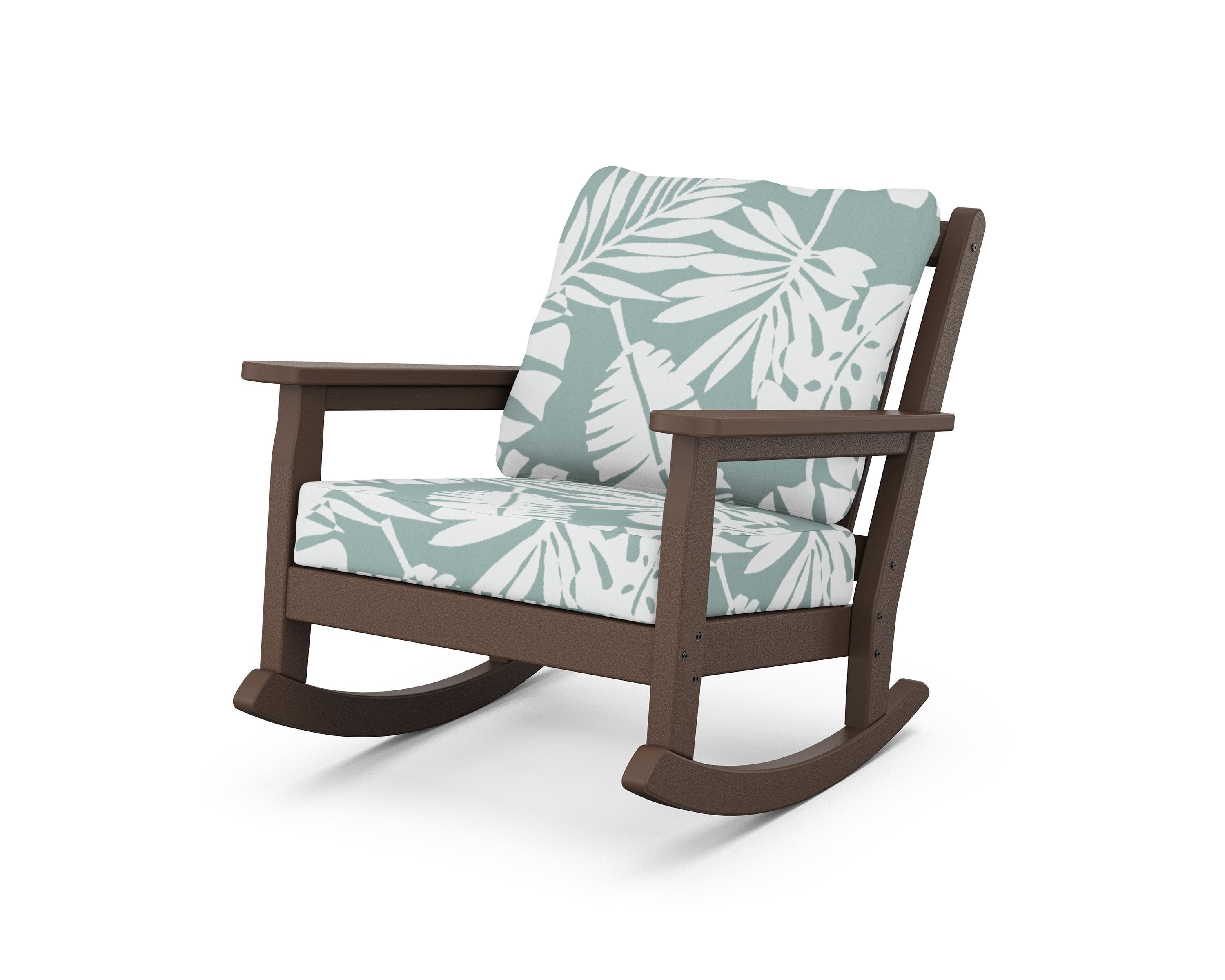 Chippendale Deep Seating Rocking Chair in Mahogany / Leaf Glacier Spa
