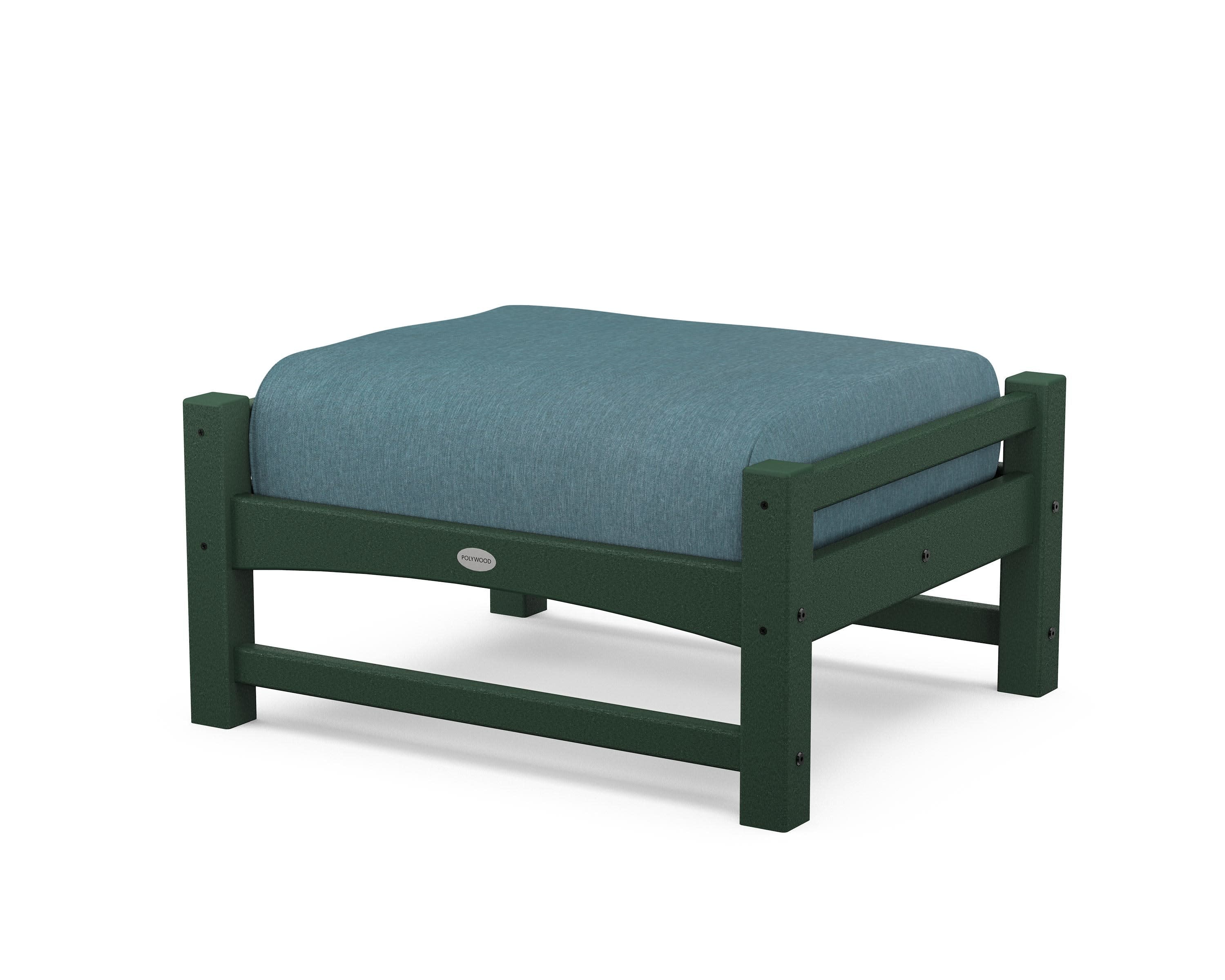 Club Ottoman in Green / Ocean Teal