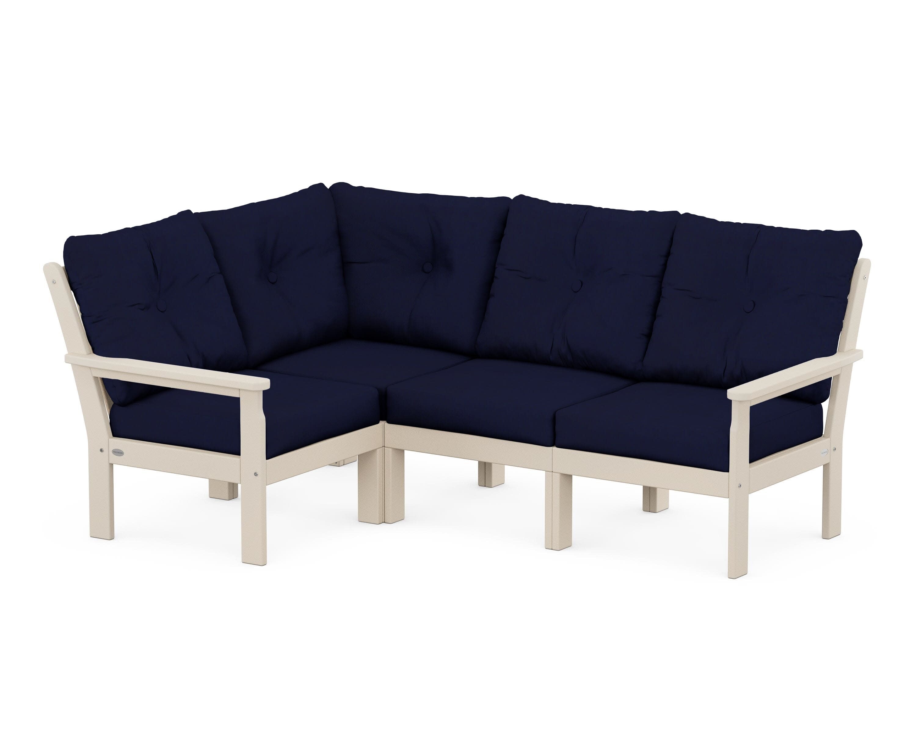 Vineyard 4-Piece Sectional in Sand / Navy