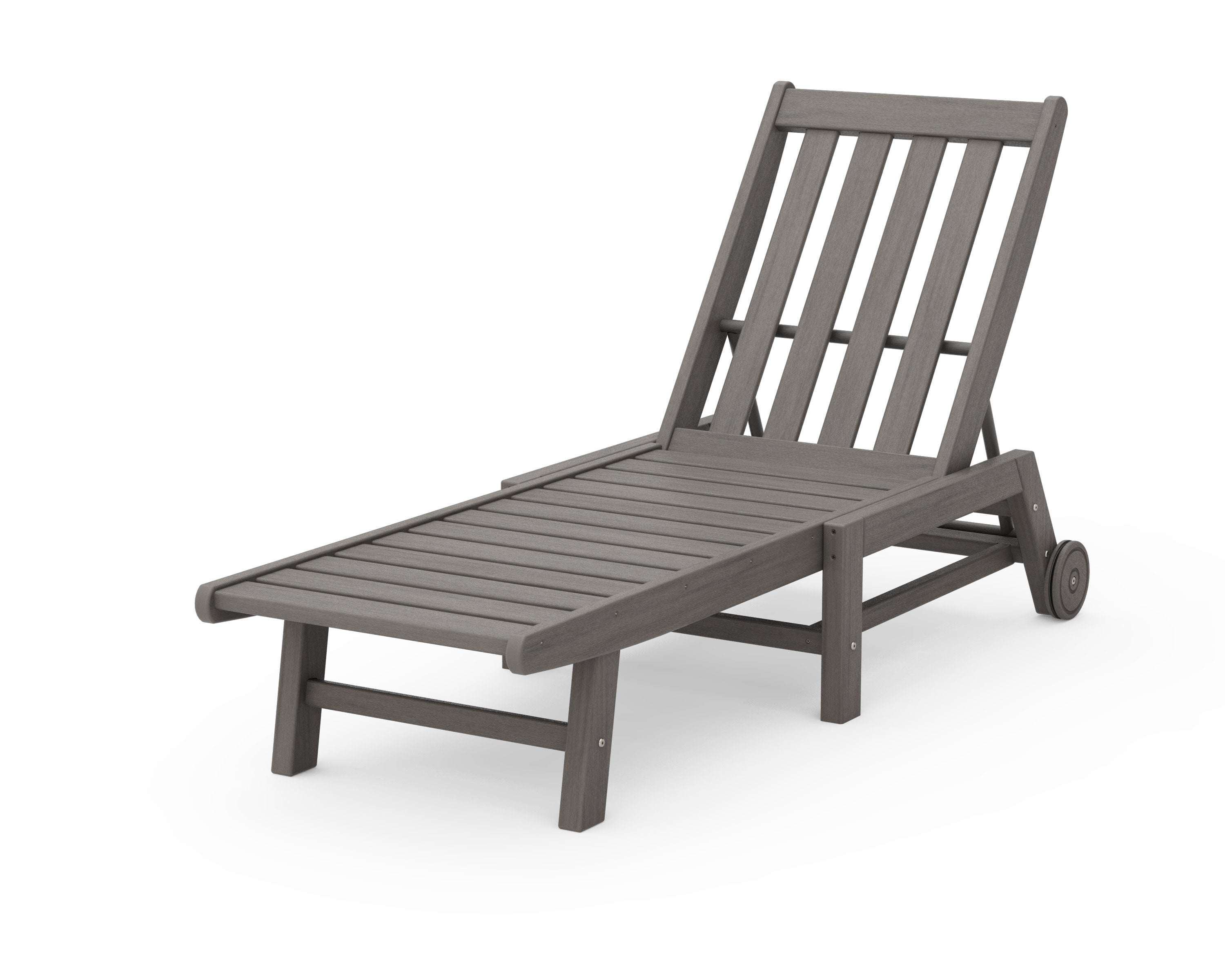 Vineyard Chaise with Wheels in Driftwood