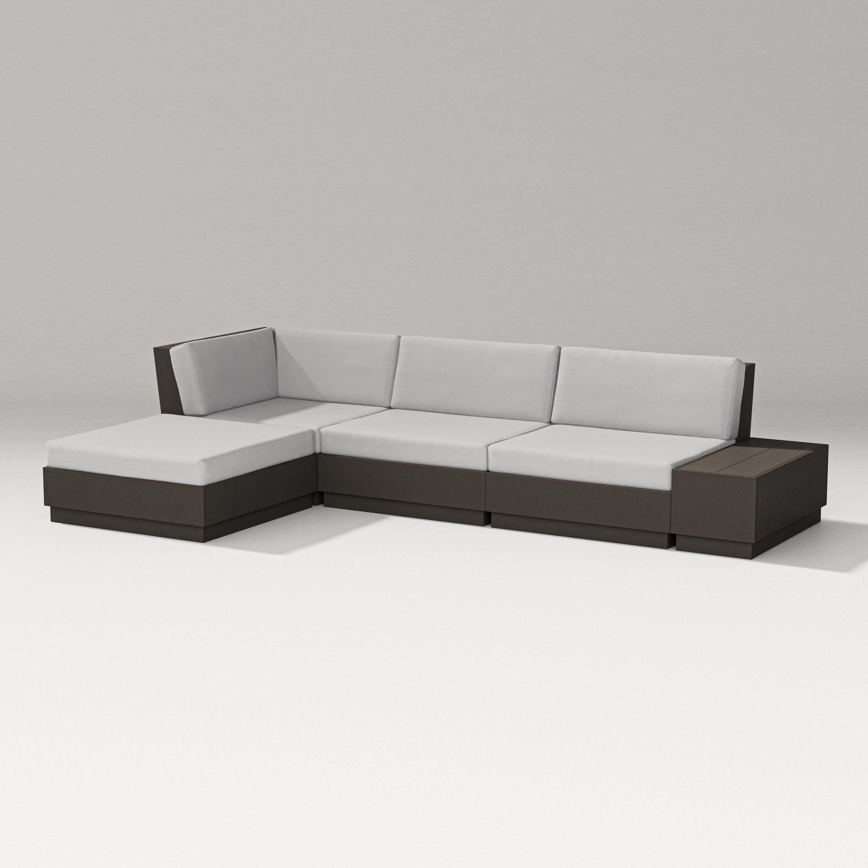 Elevate Chaise Sectional in Vintage Coffee / Diamond in the Rough