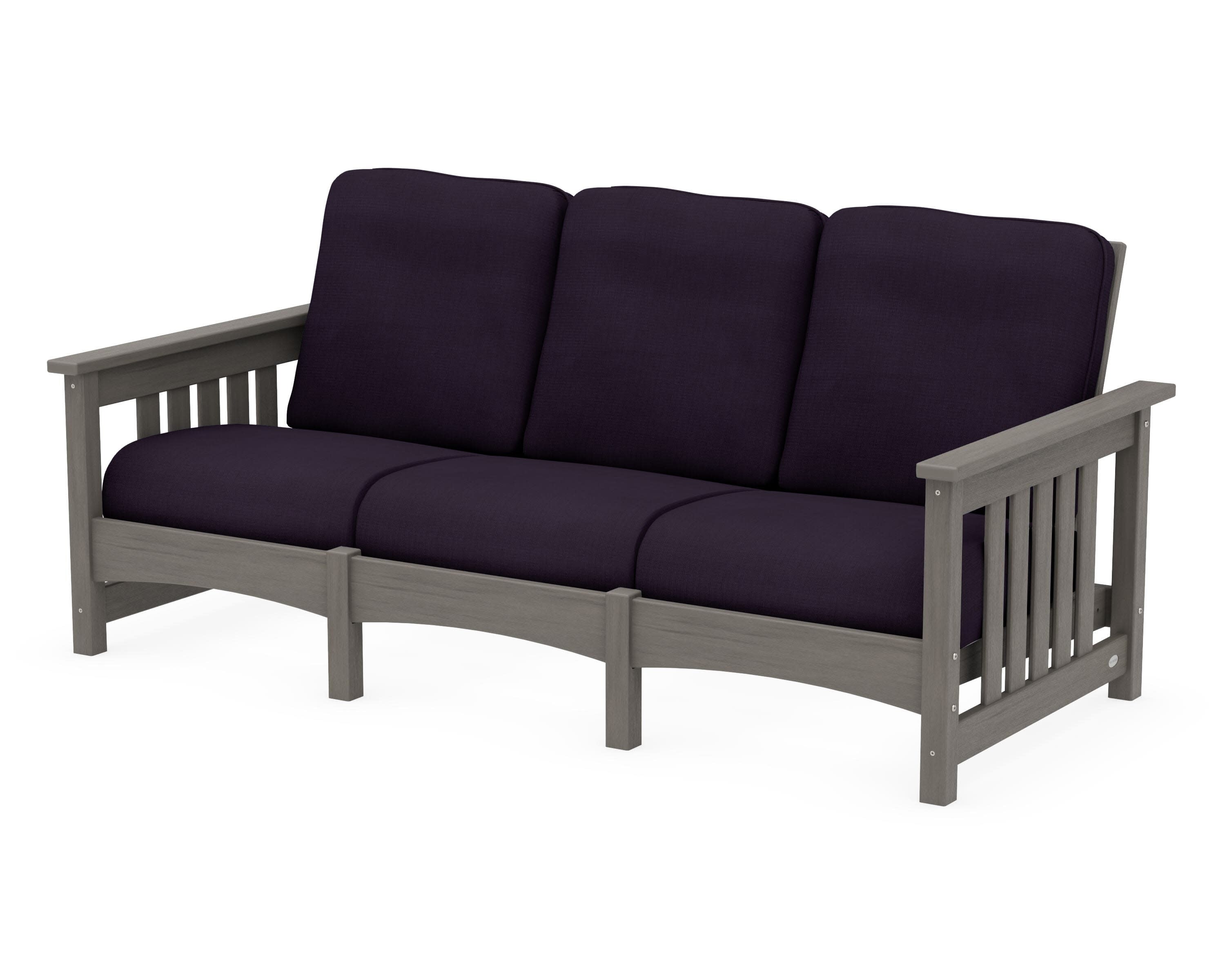 Club Mission Sofa in Driftwood / Navy Linen