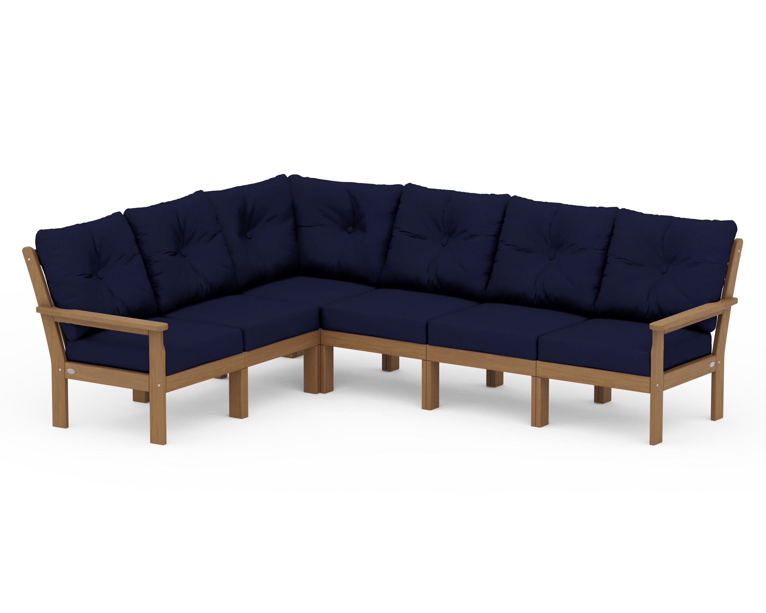 Vineyard 6-Piece Sectional in Natural / Navy