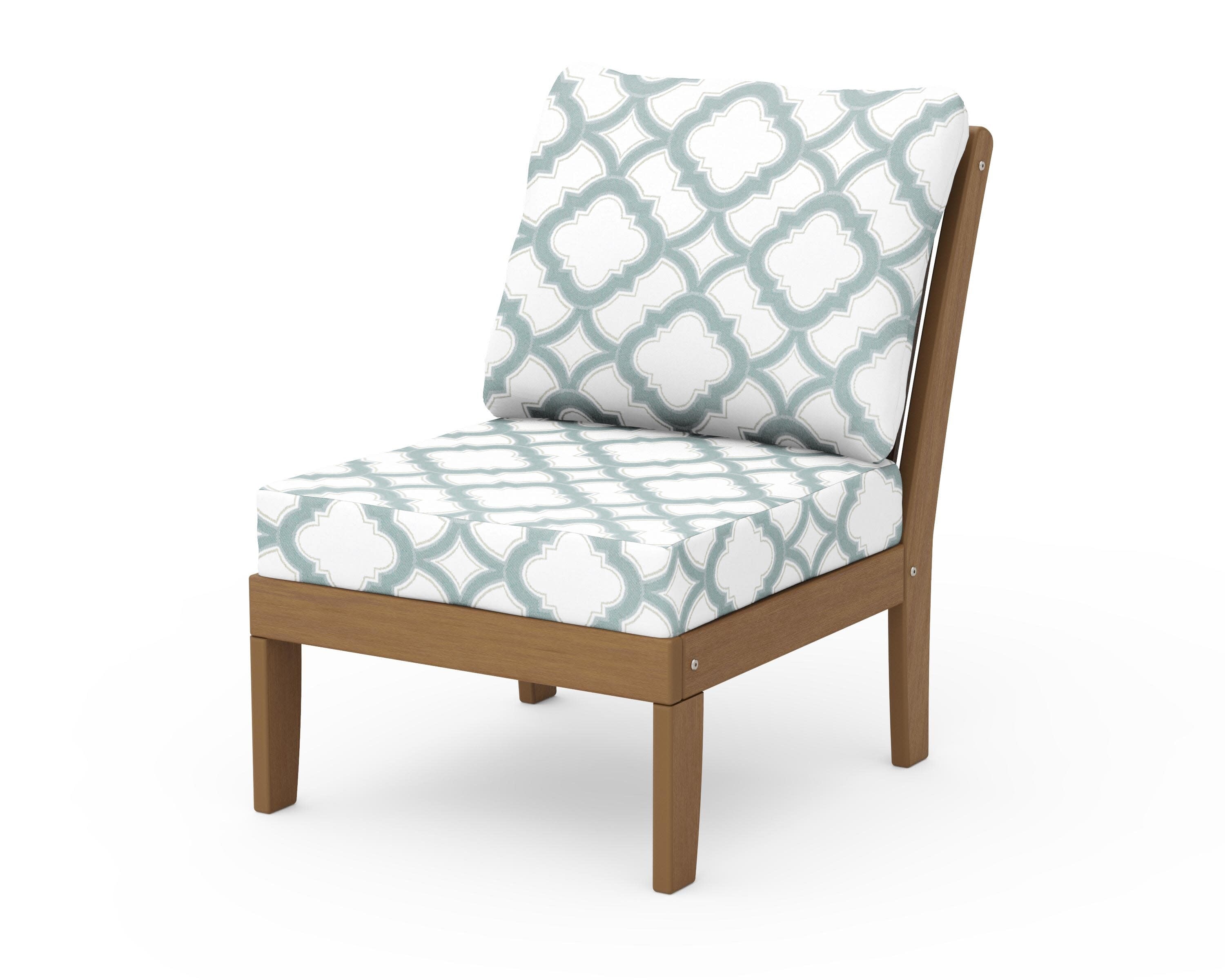 Braxton Modular Armless Chair in Natural / Trellis Glacier Spa