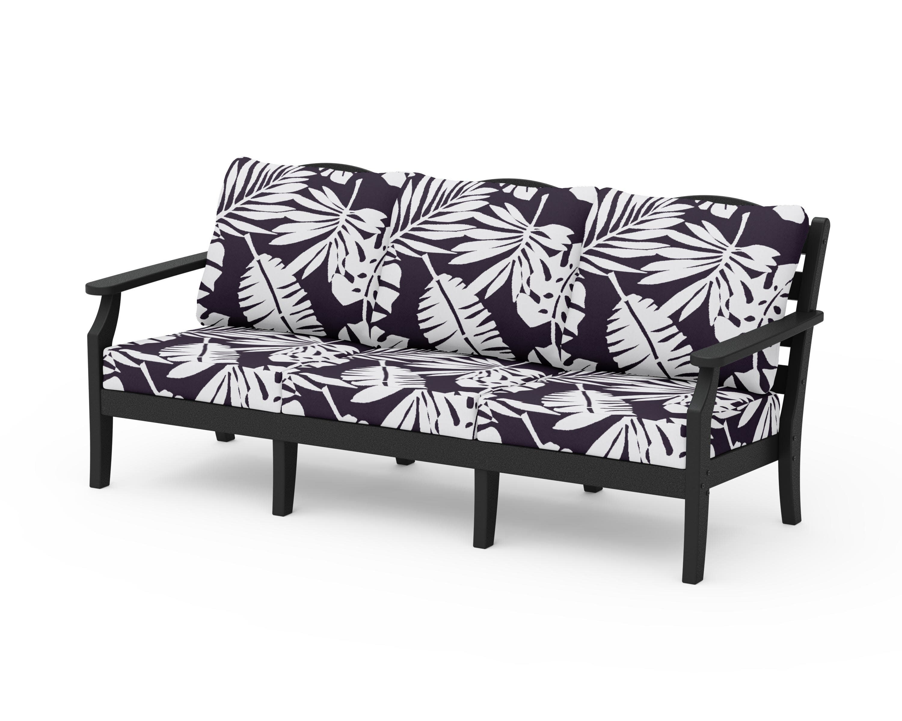 Savannah Deep Seating Sofa in Black / Leaf Navy