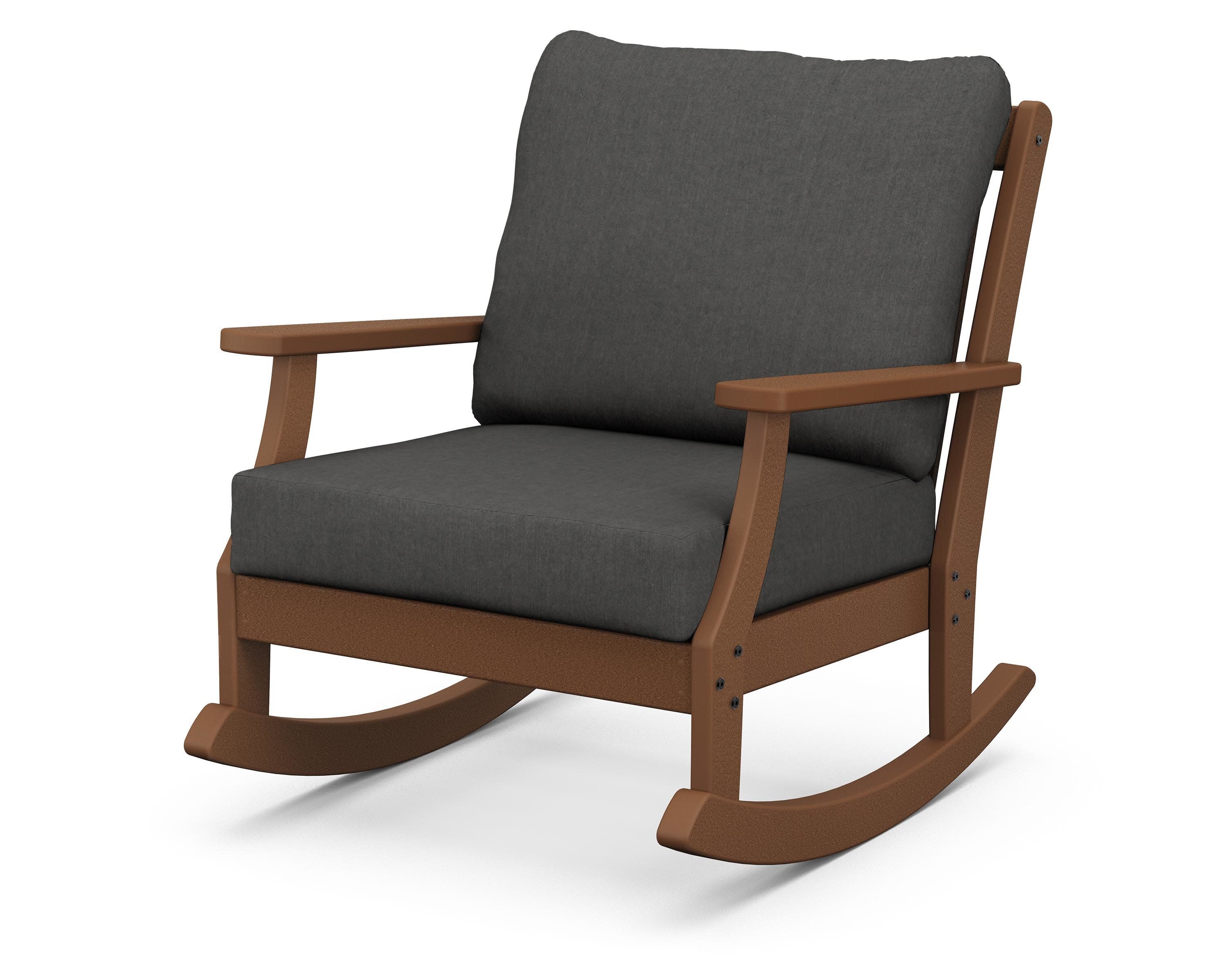 Braxton Deep Seating Rocking Chair in Teak / Spectrum Carbon