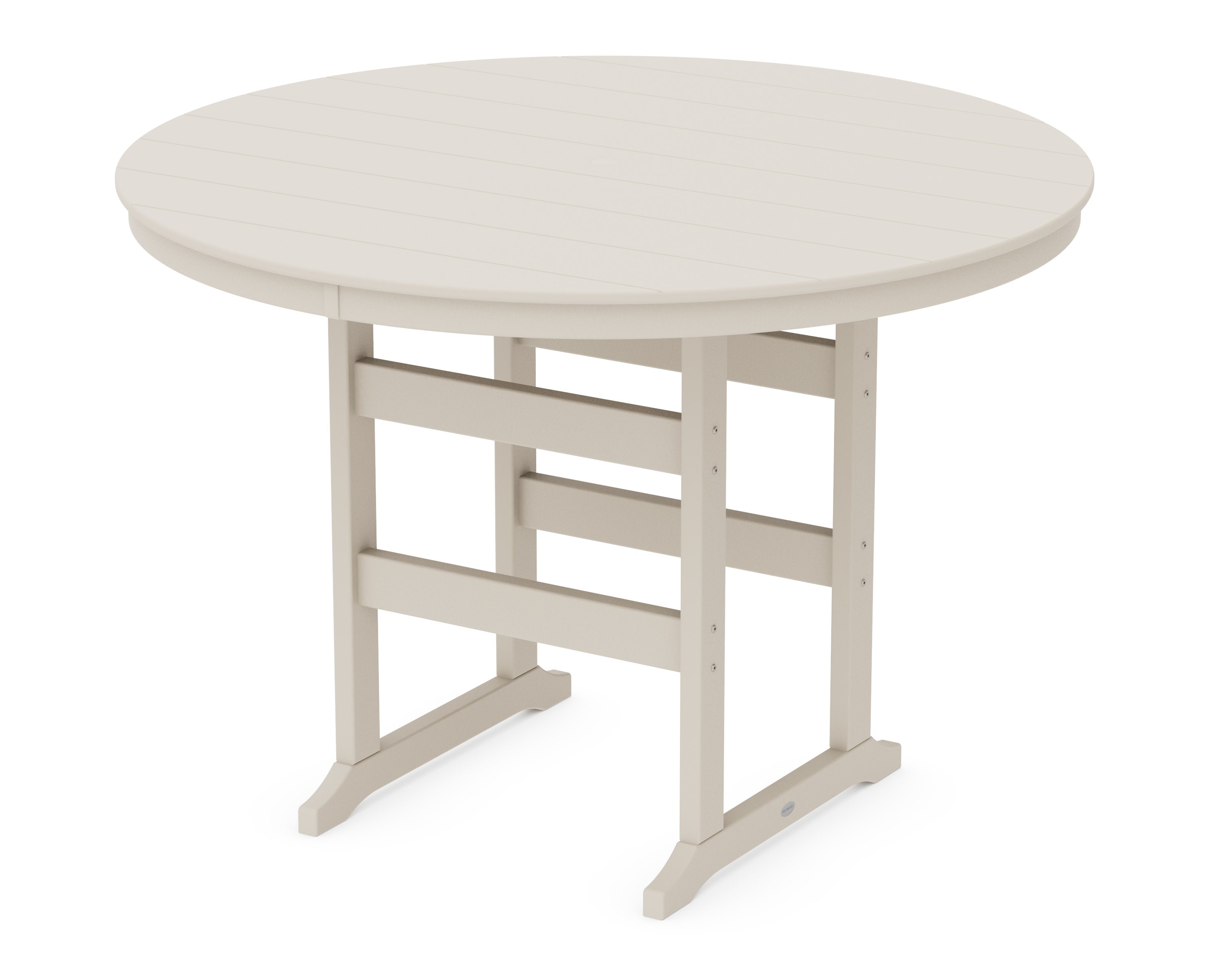 60" Round Farmhouse Bar Table in Sand