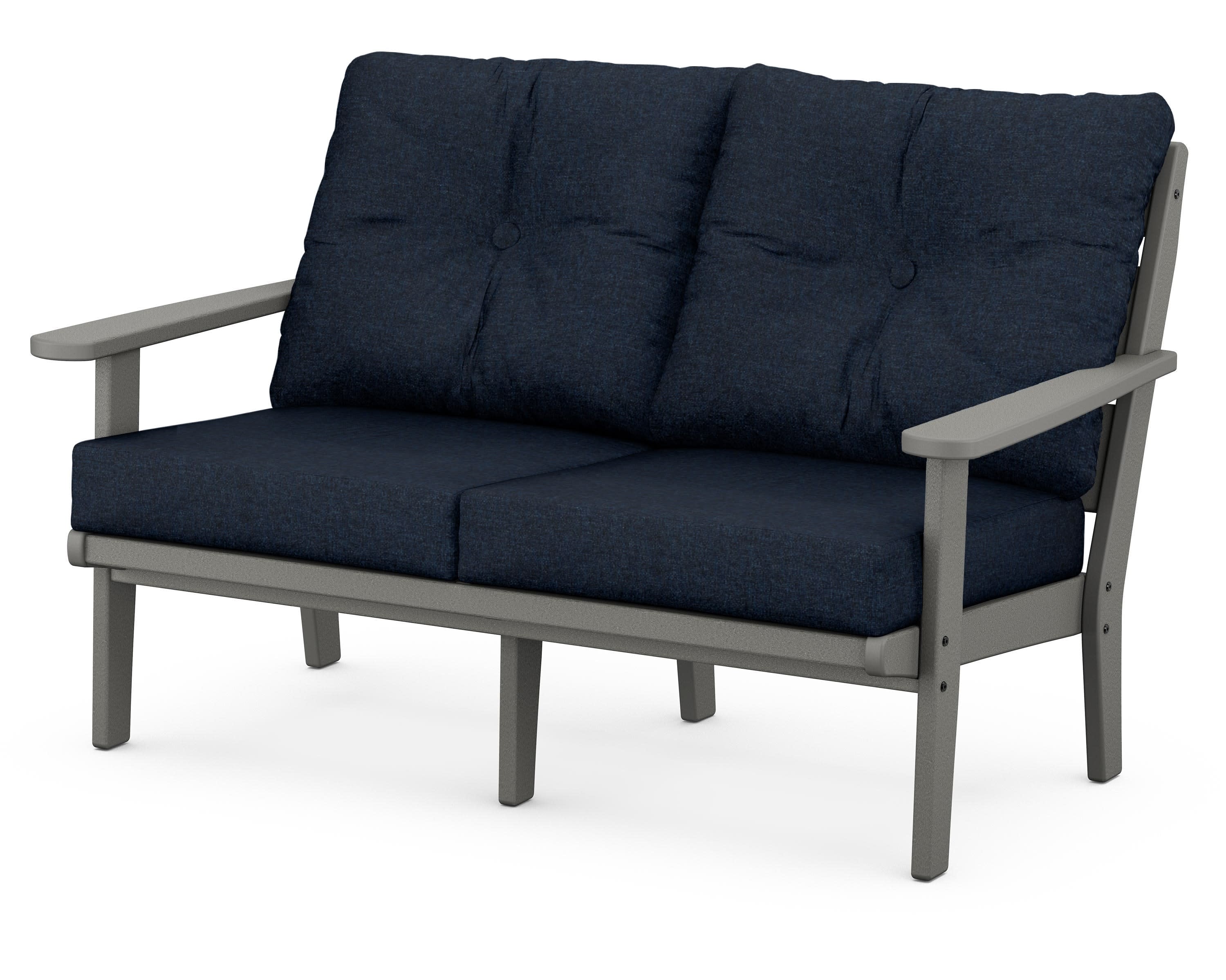 Lakeside Deep Seating Loveseat in Slate Grey / Marine Indigo