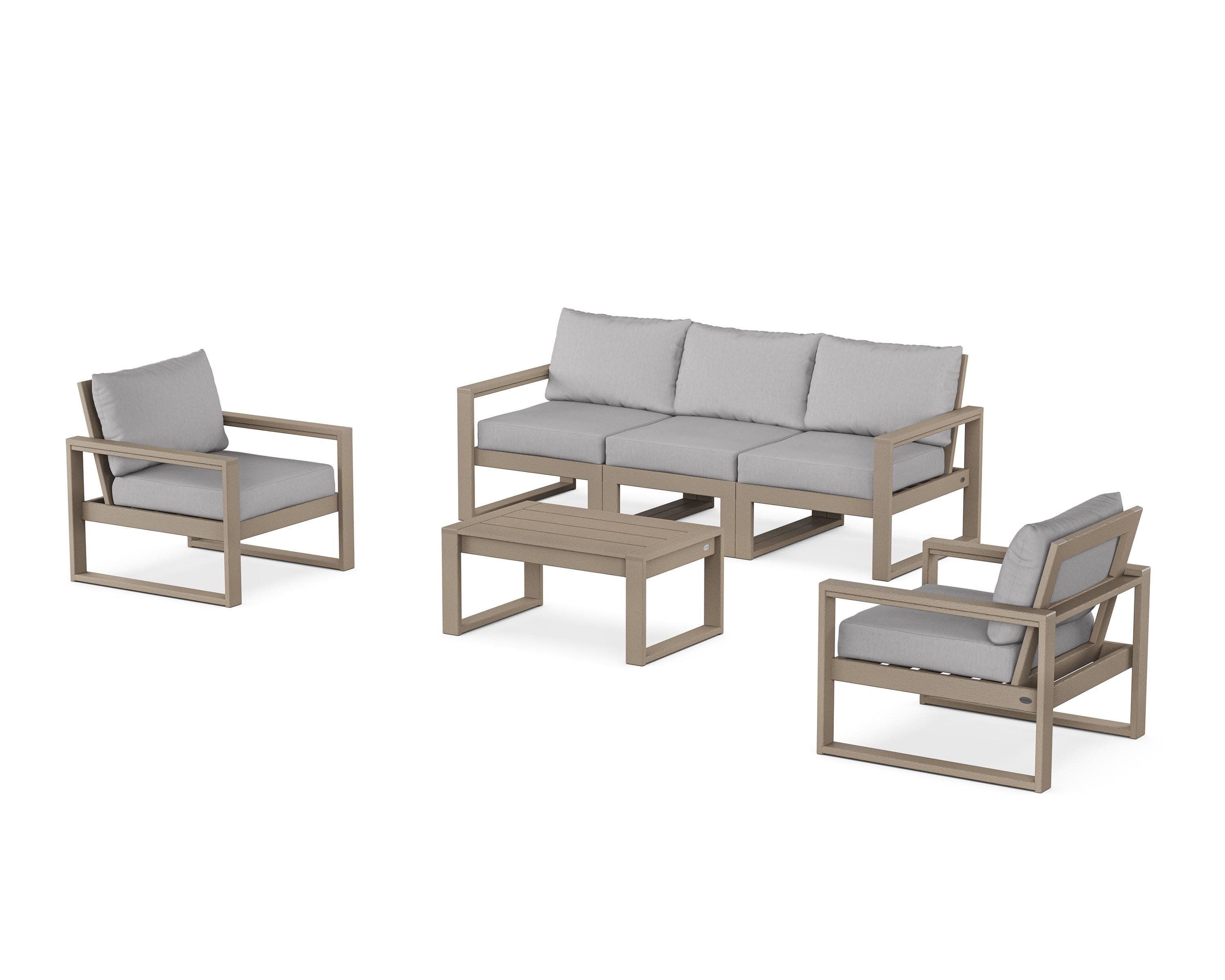 EDGE Sectional 4-Piece Deep Seating Set with Sofa in Vintage Sahara / Granite
