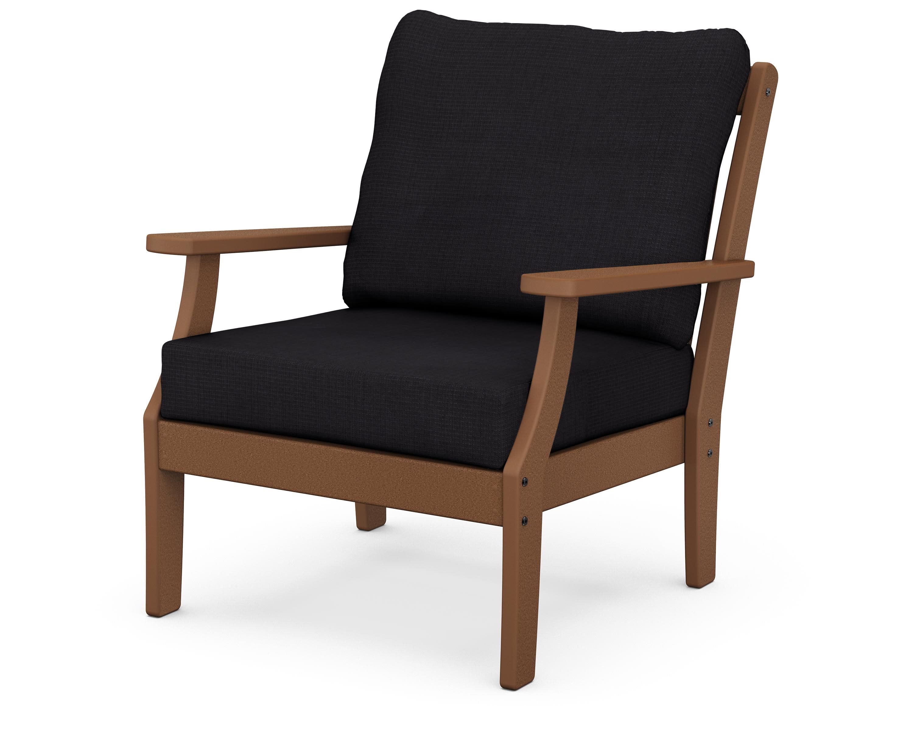Braxton Deep Seating Chair in Teak / Midnight Linen