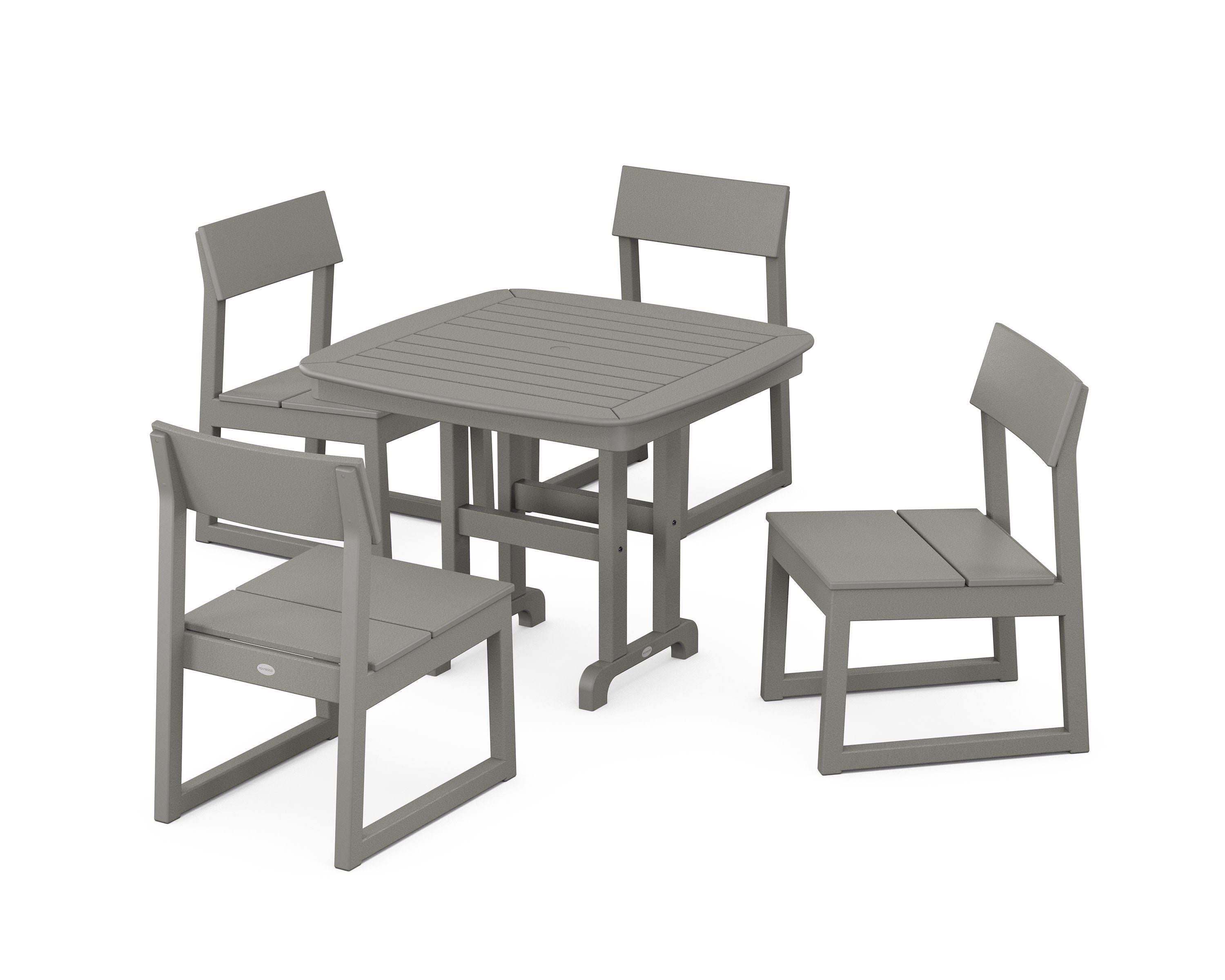 EDGE Side Chair 5-Piece Dining Set in Slate Grey
