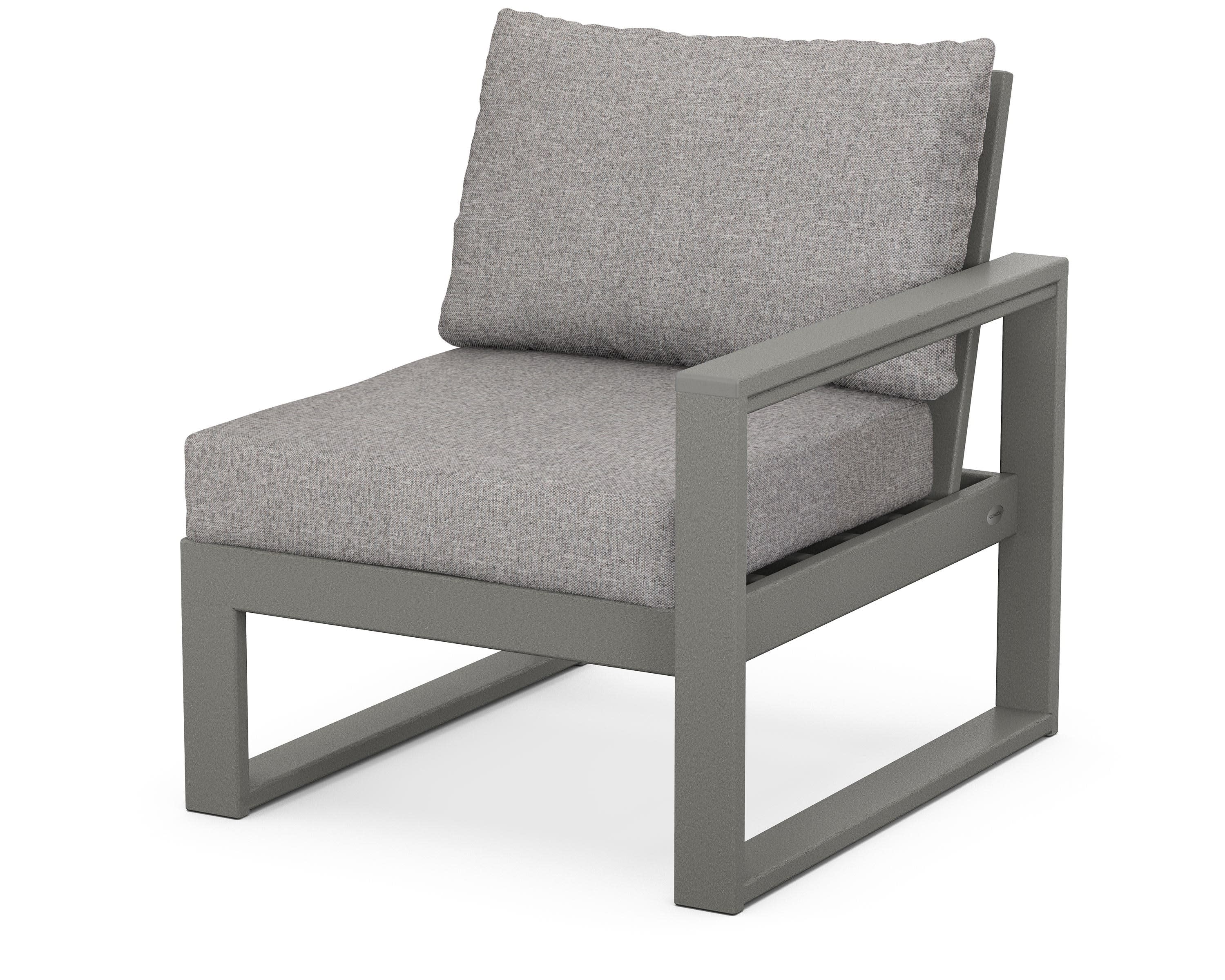 EDGE Modular Right Arm Chair in Slate Grey / Grey Mist