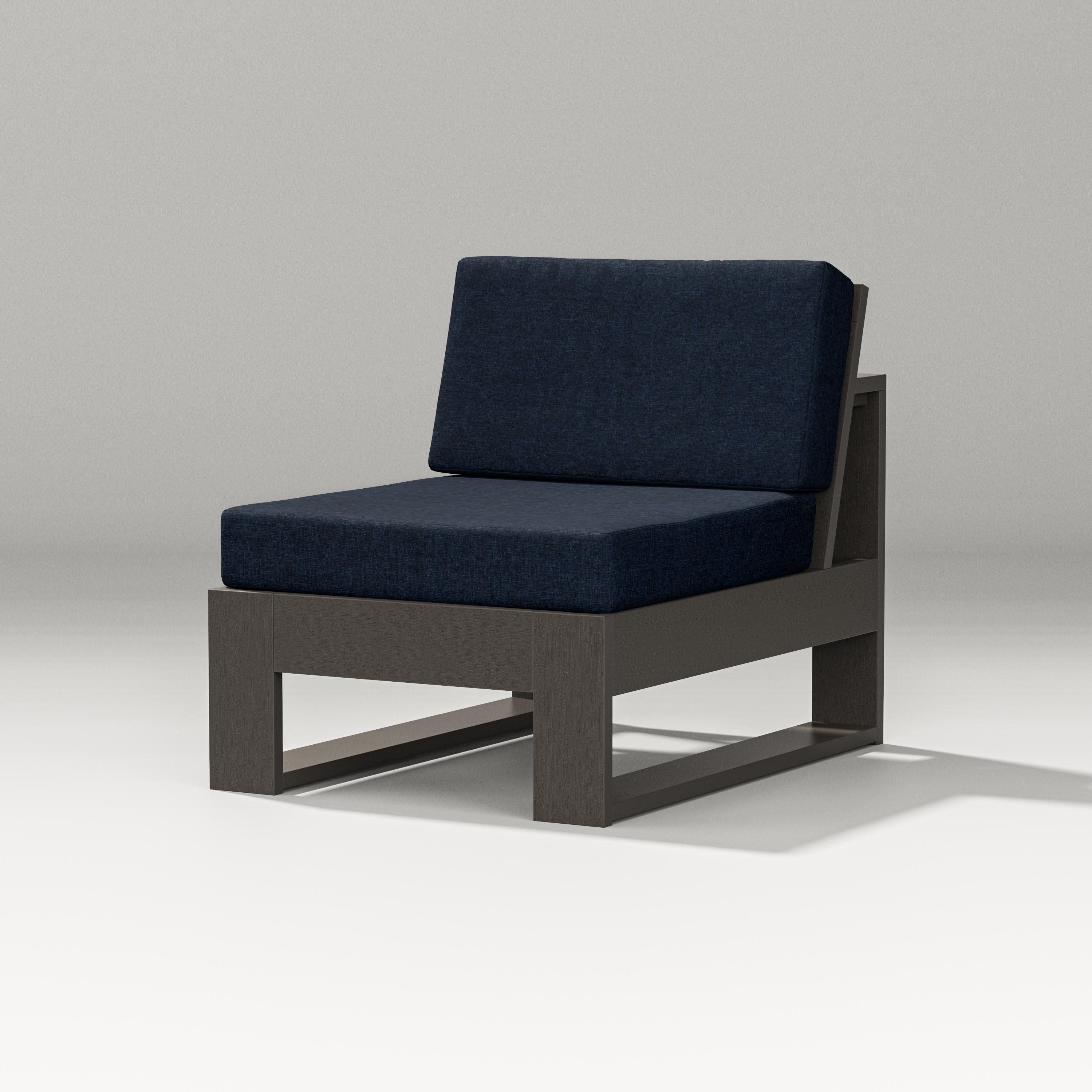 Latitude Modular Armless Chair in Vintage Coffee / Marine Indigo