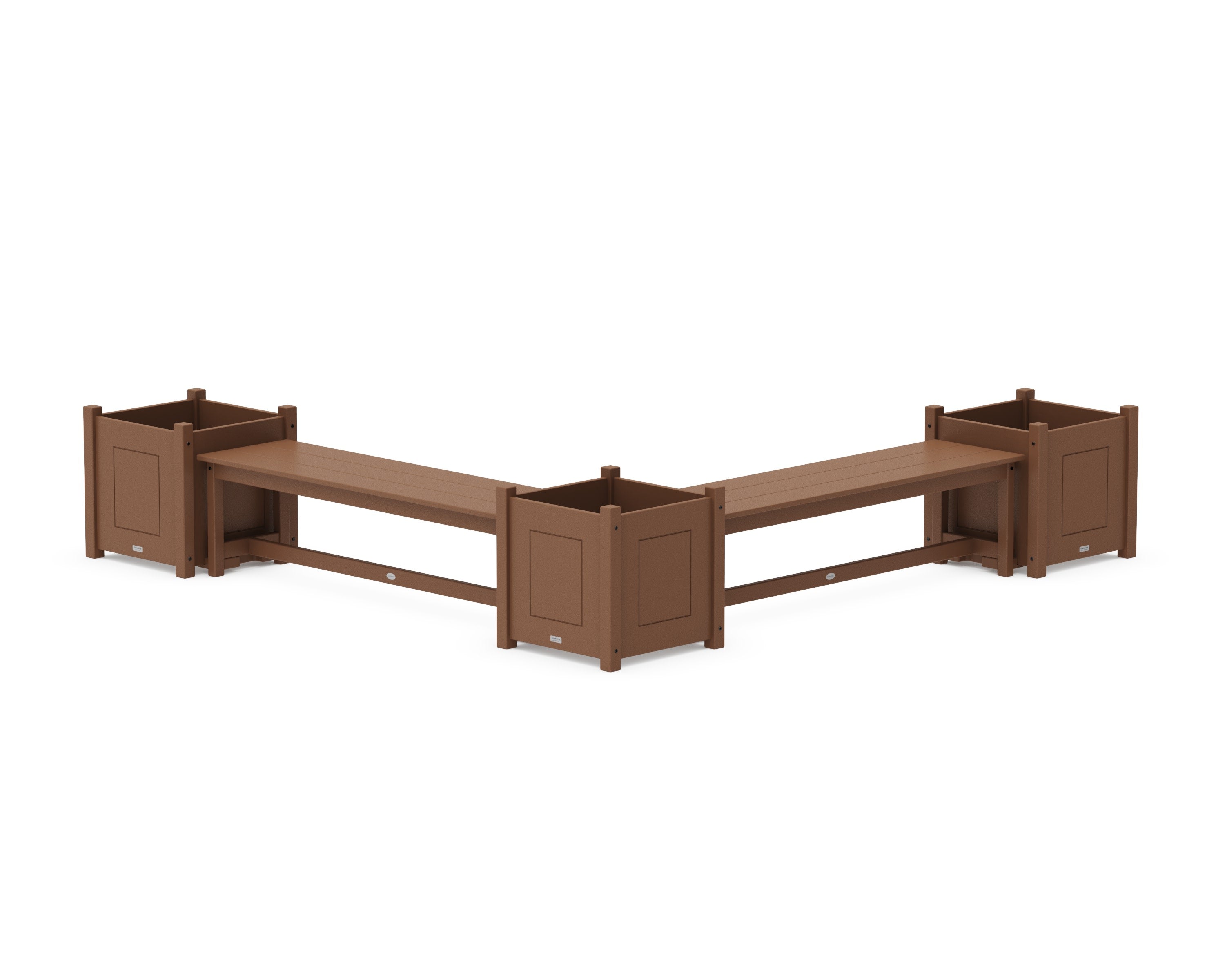 60" Country Living L- Shaped Planter Bench Corner Set - Large in Teak