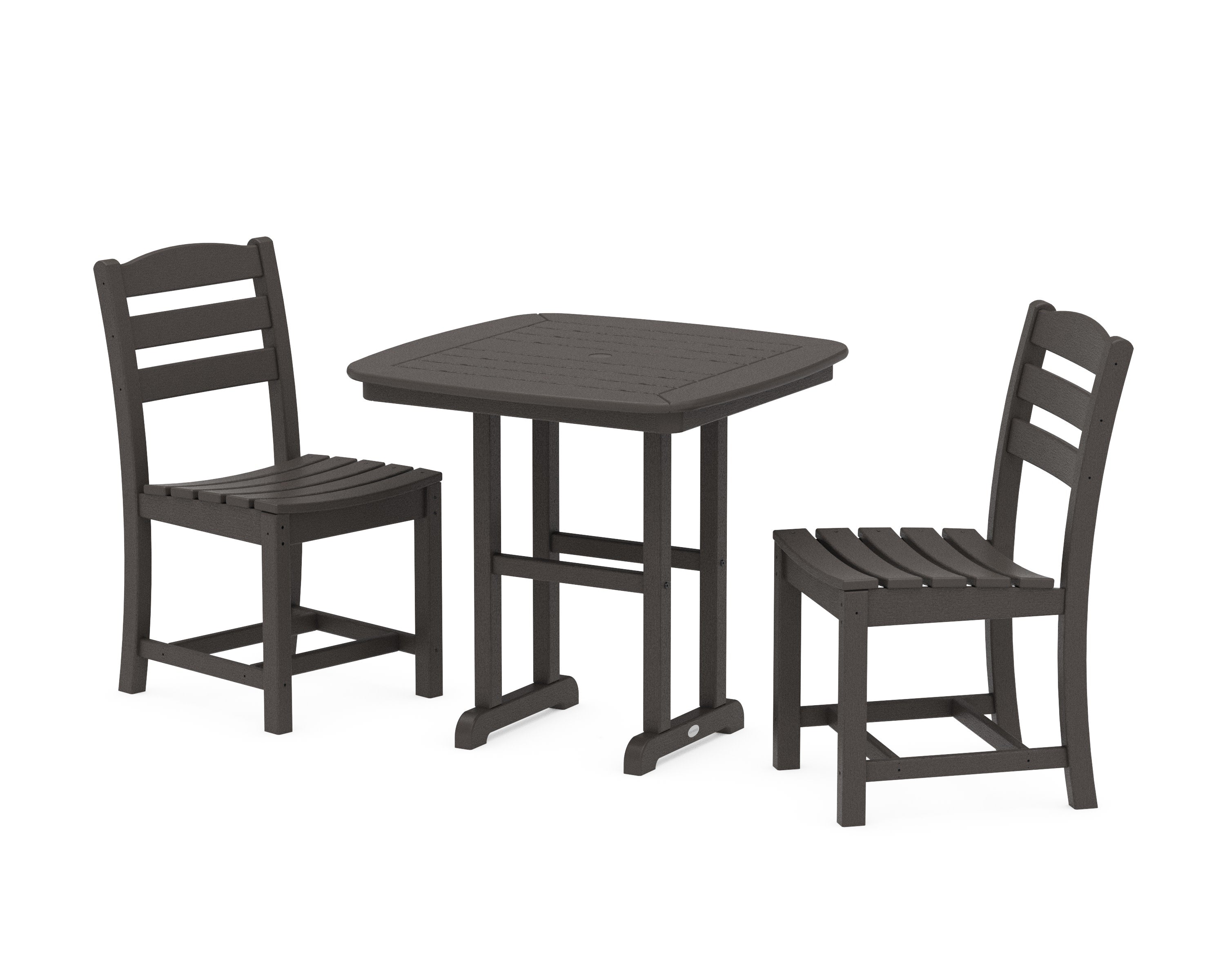 La Casa Caf Side Chair 3-Piece Dining Set in Vintage Coffee
