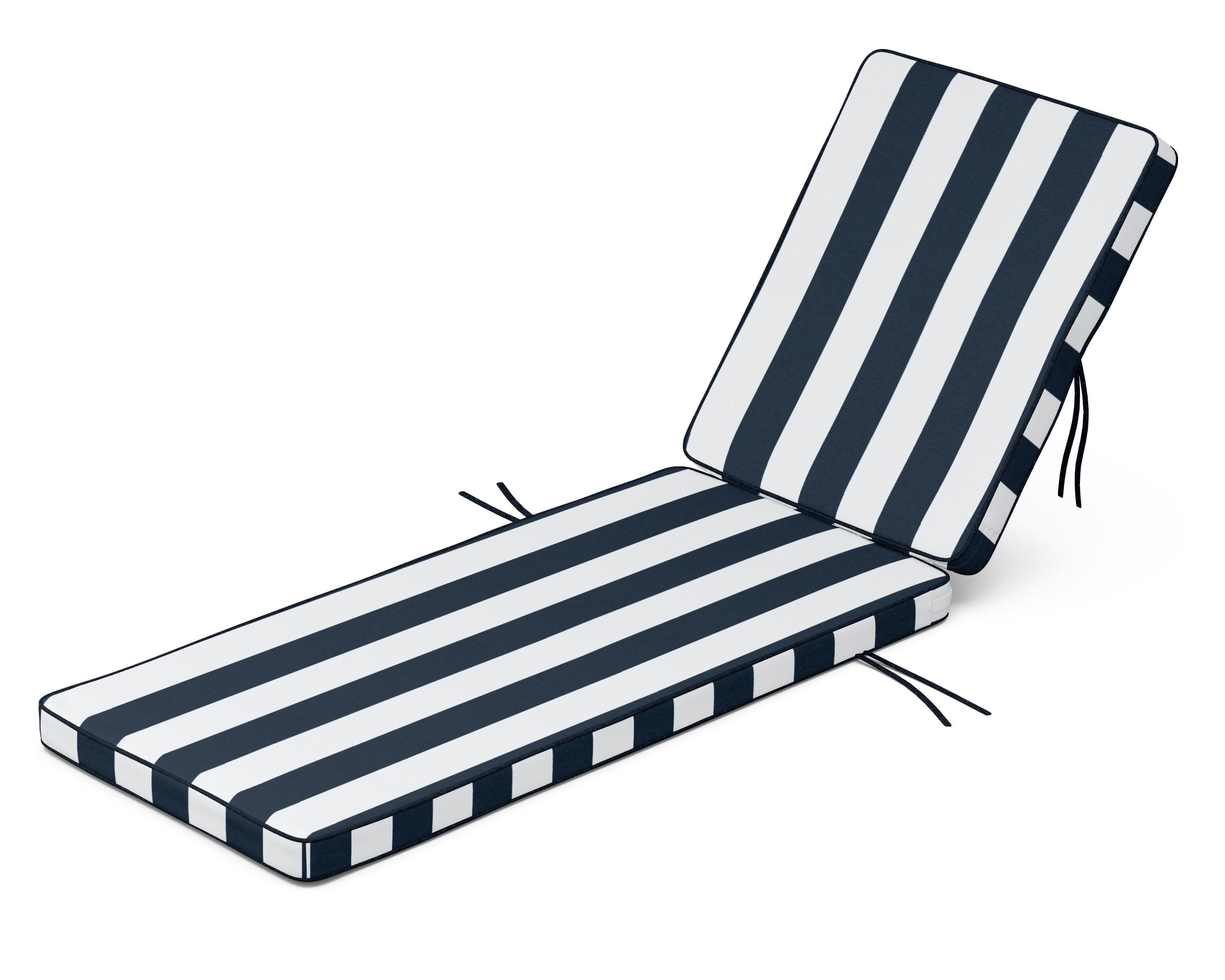 Acadia Chaise Cushion in Cabana Stripe Marine Indigo