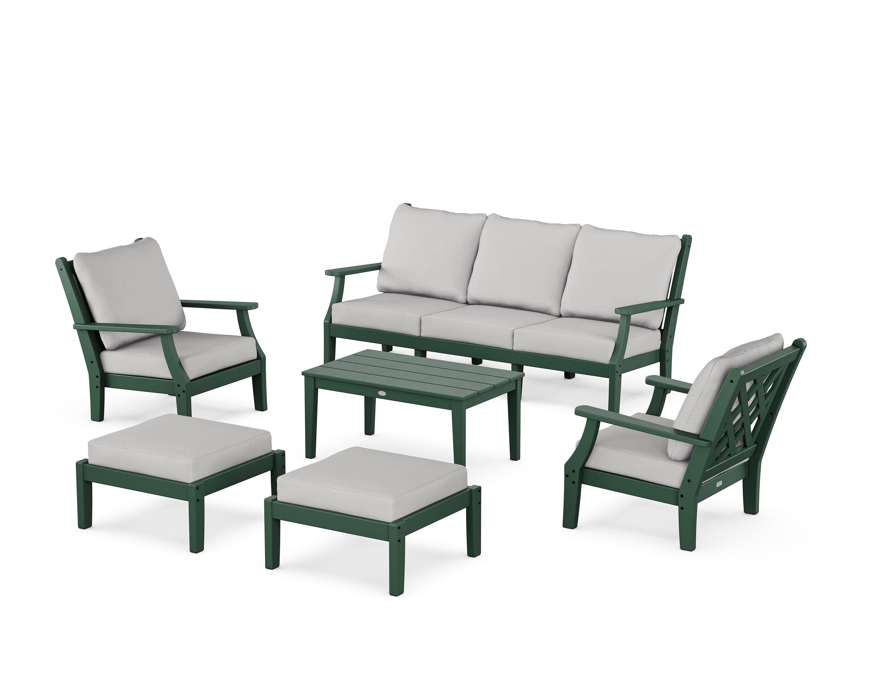 Wovendale 6-Piece Lounge Sofa Set in Green / Diamond in the Rough
