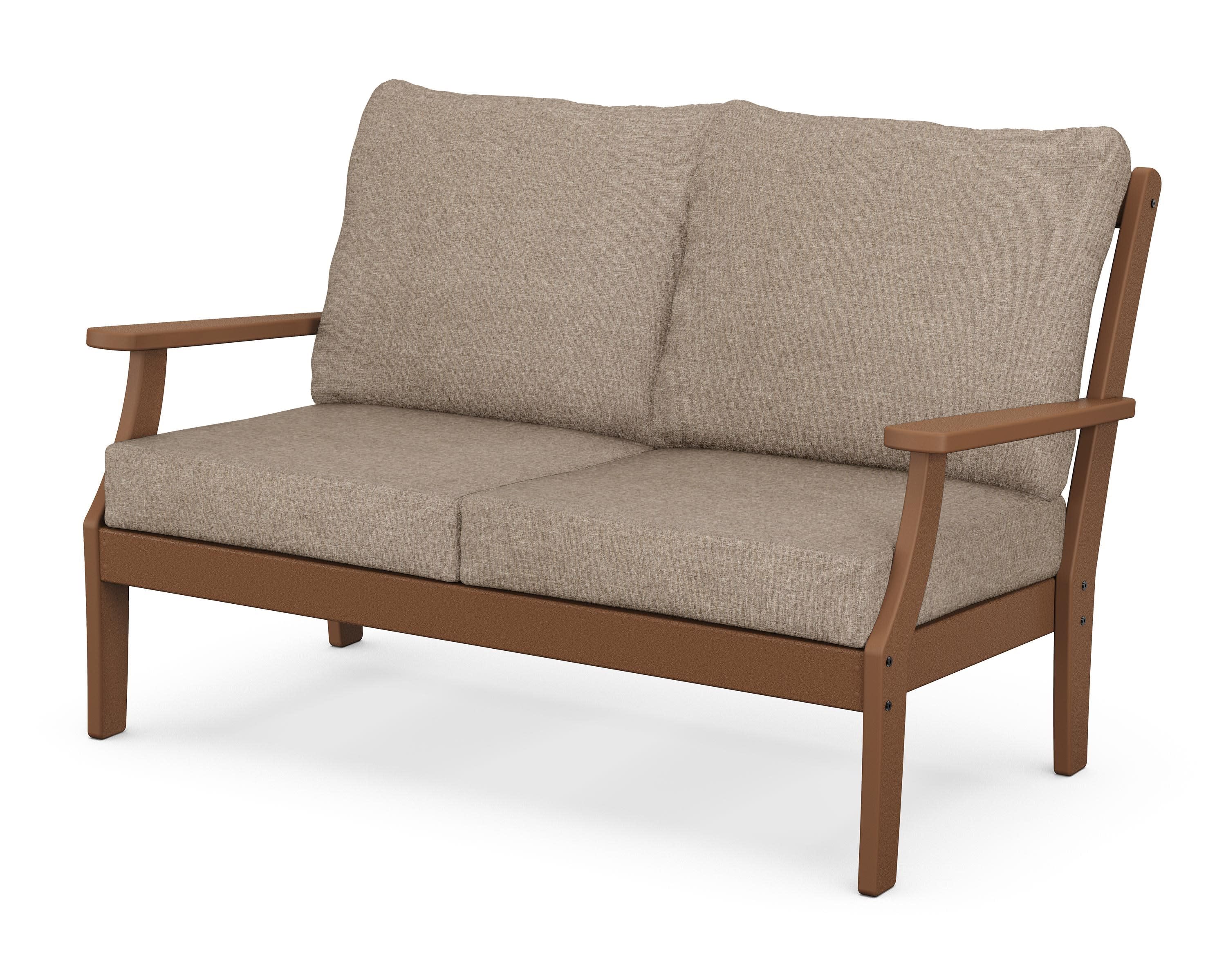 Braxton Deep Seating Loveseat in Teak / Spiced Burlap