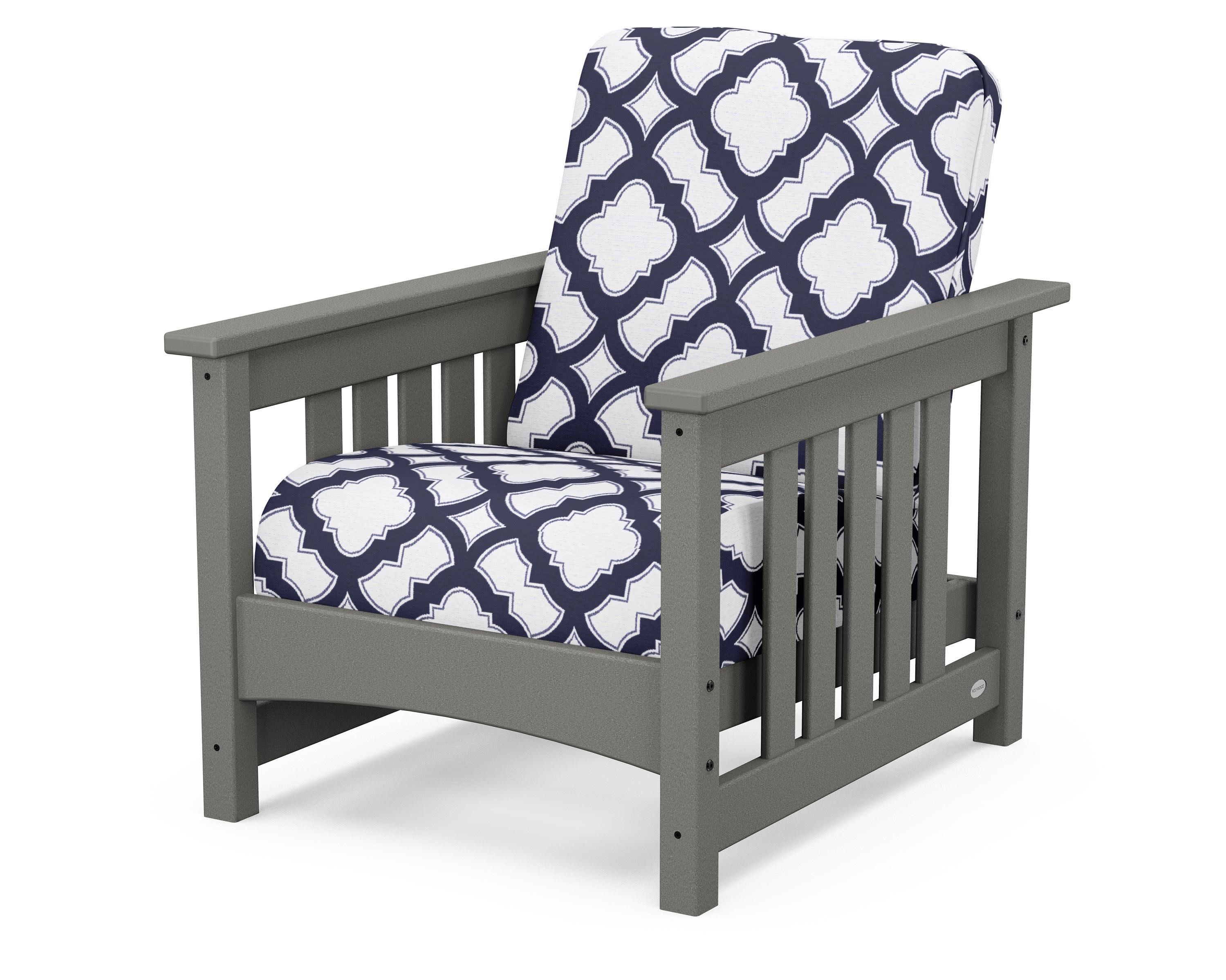 Club Mission Chair in Slate Grey / Trellis Navy
