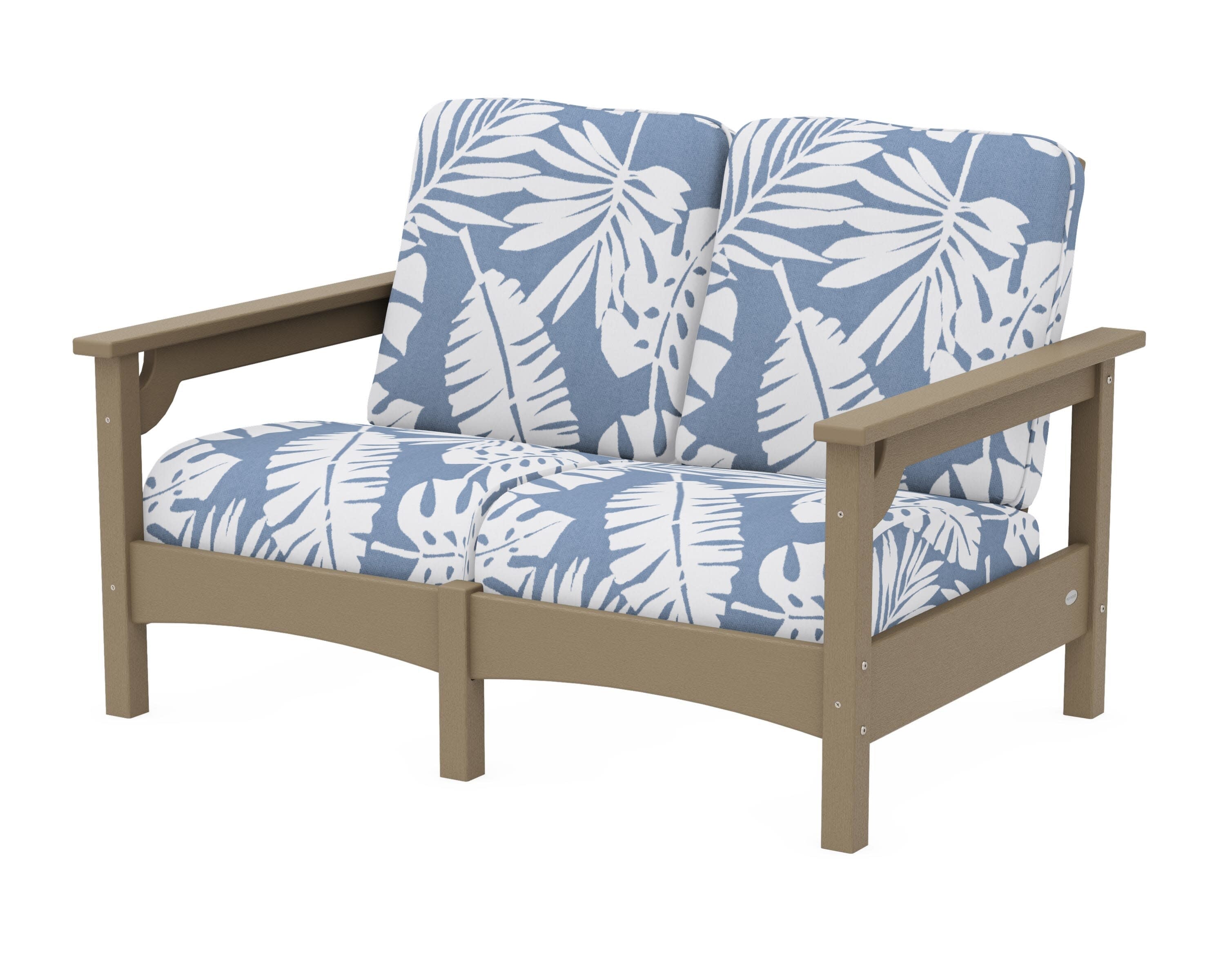 Club Loveseat in Vintage Sahara / Leaf Sky Blue