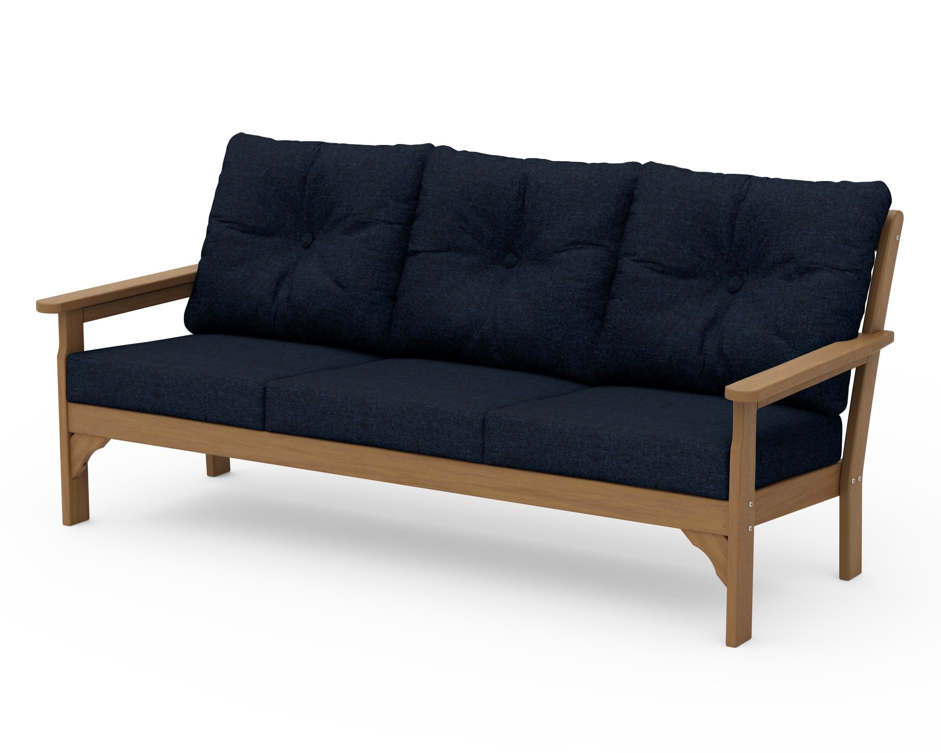 Vineyard Deep Seating Sofa in Natural / Marine Indigo