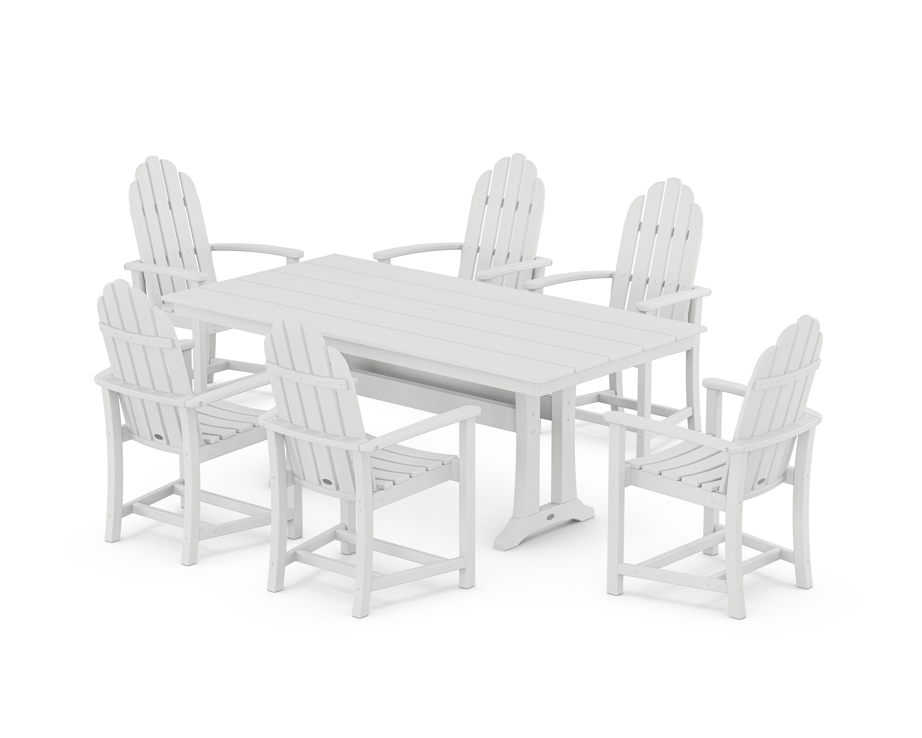Classic Adirondack 7-Piece Farmhouse Dining Set with Trestle Legs in White