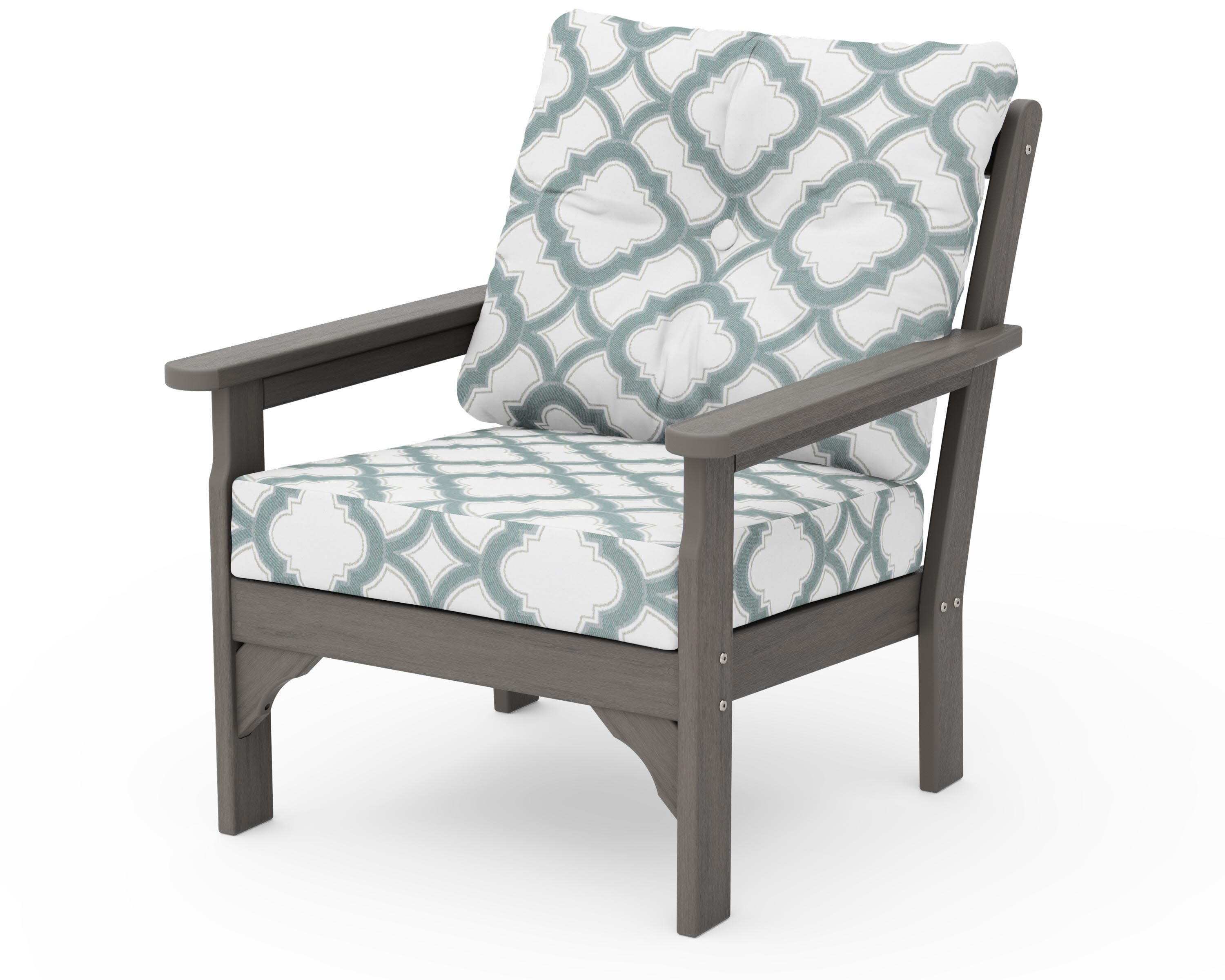 Vineyard Deep Seating Chair in Driftwood / Trellis Glacier Spa