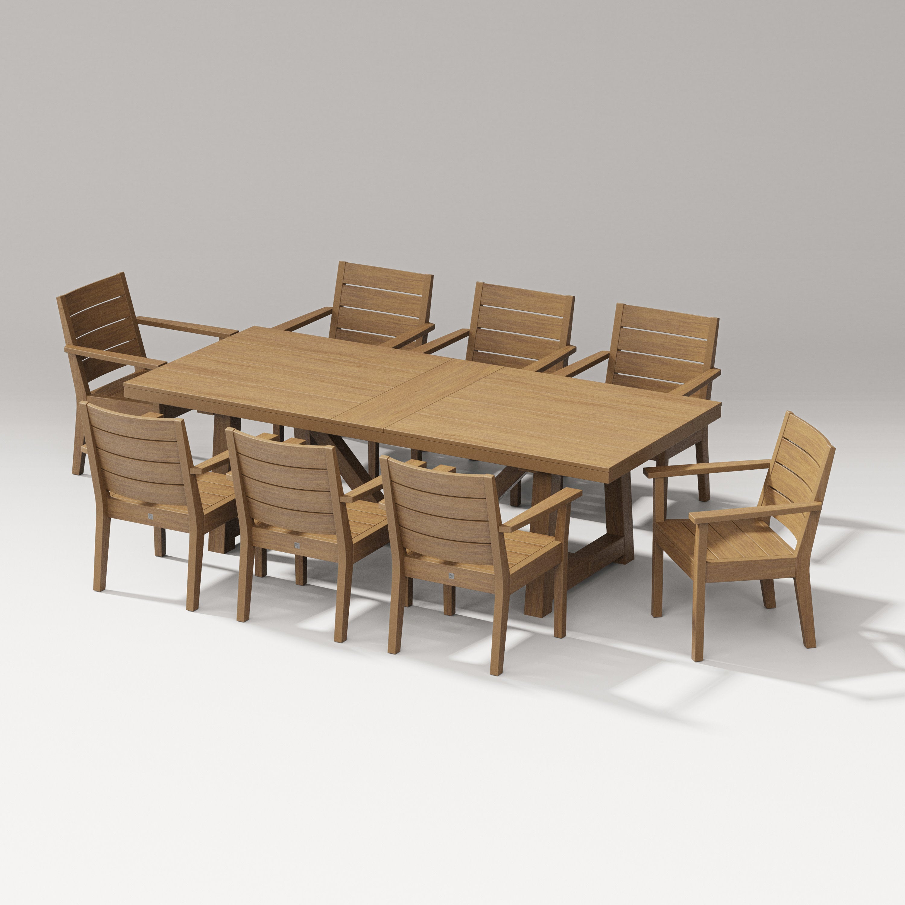 Latitude 9-Piece A-Frame Table Dining Set in Natural