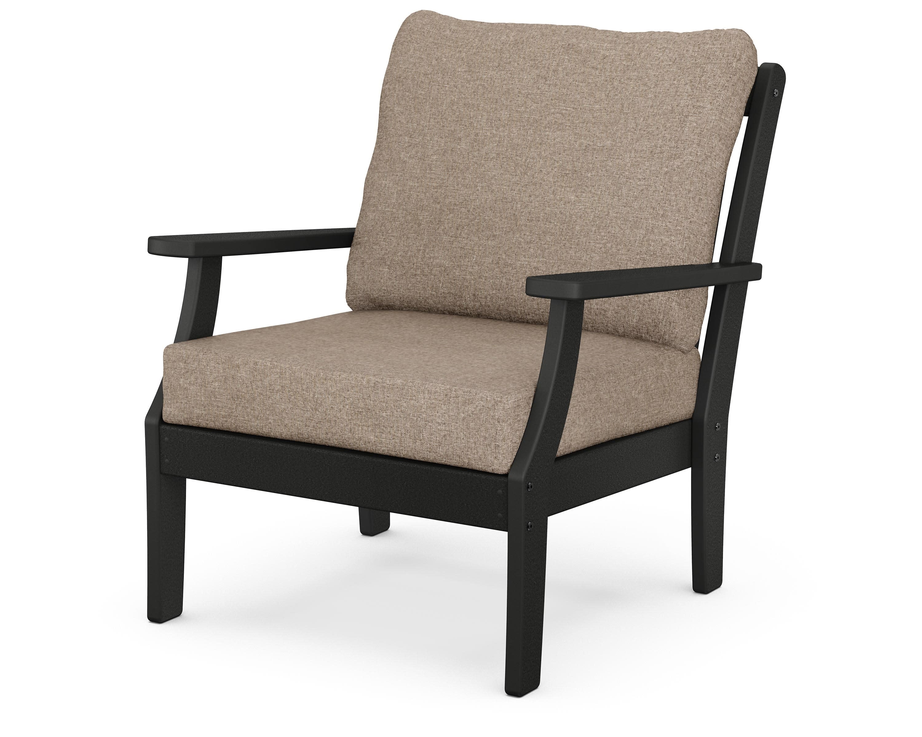 Braxton Deep Seating Chair in Black / Spiced Burlap