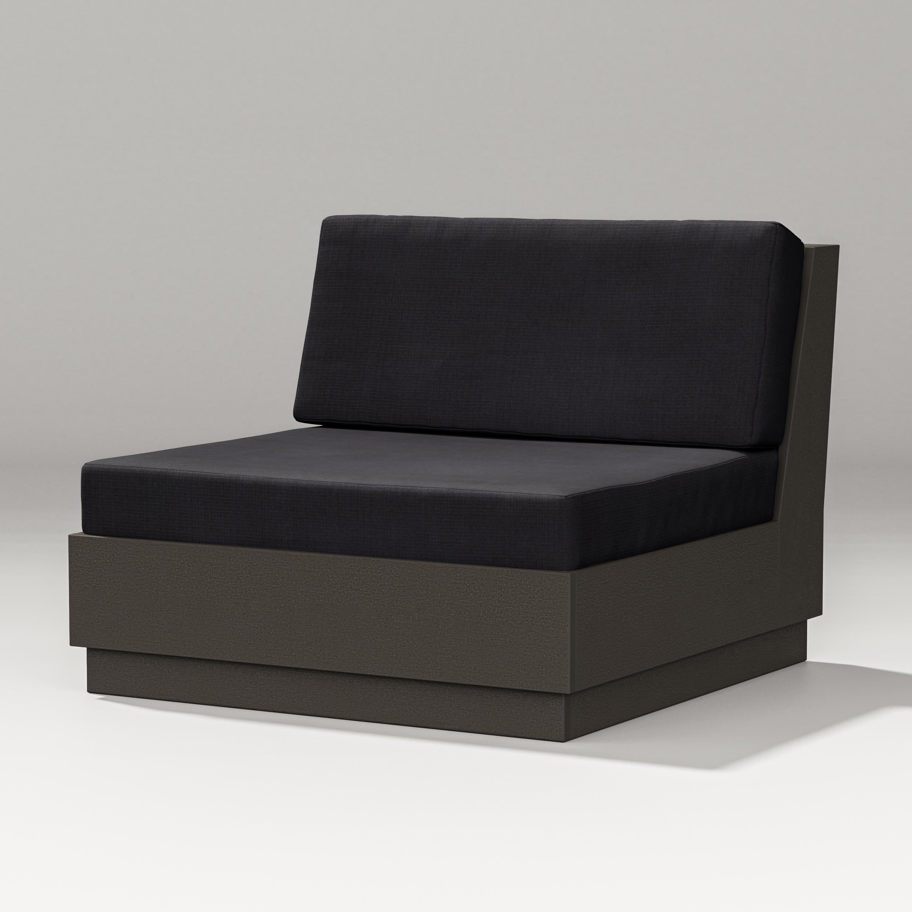 Elevate Modular Armless Chair in Vintage Coffee / Midnight Linen