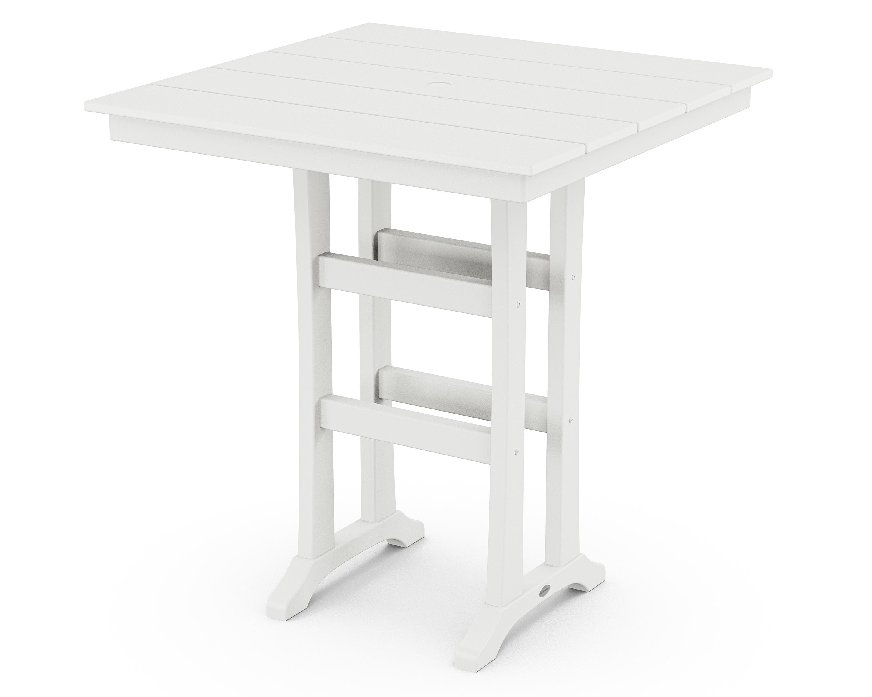 Farmhouse Trestle 37" Bar Table in White