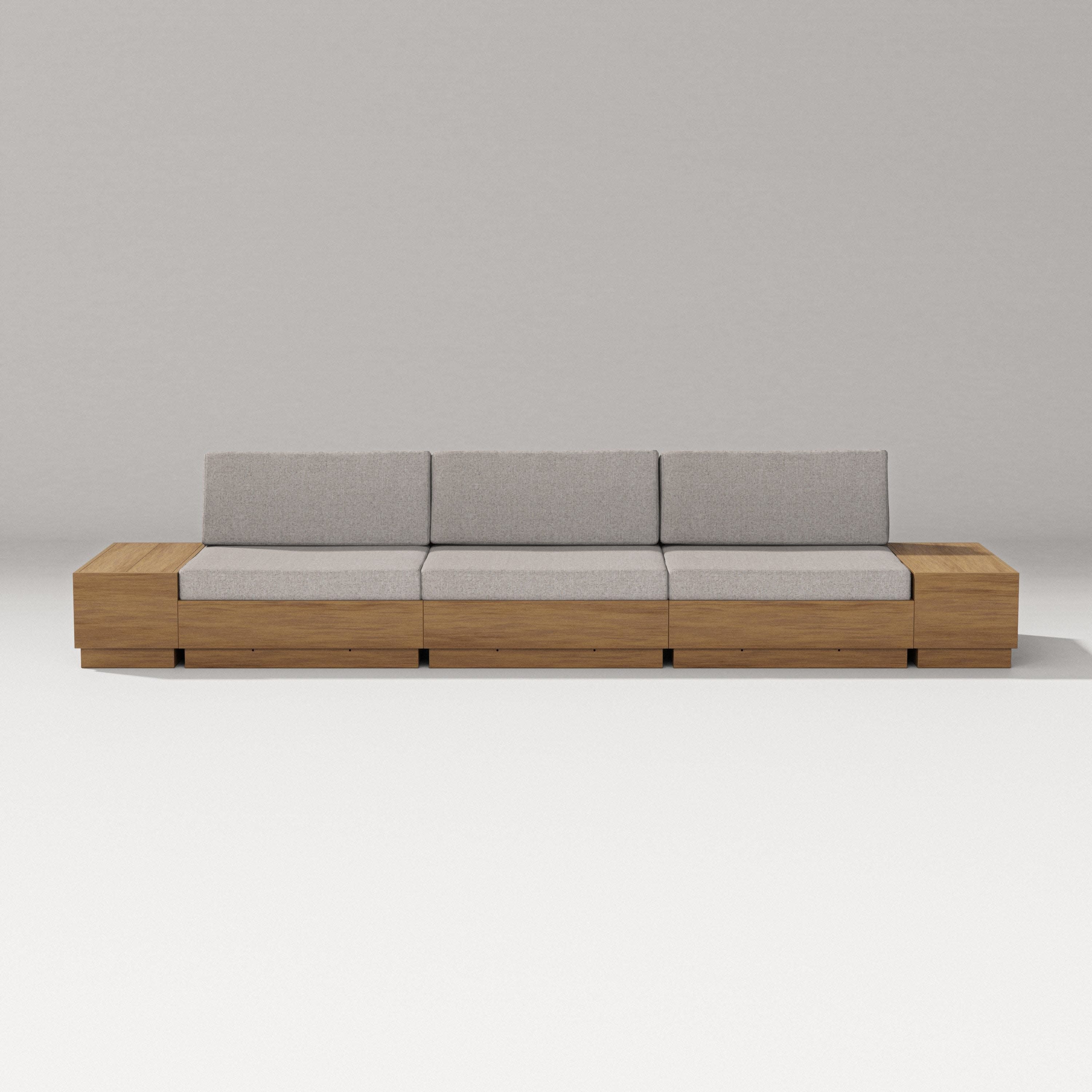Elevate Straight Sectional in Natural / Weathered Tweed