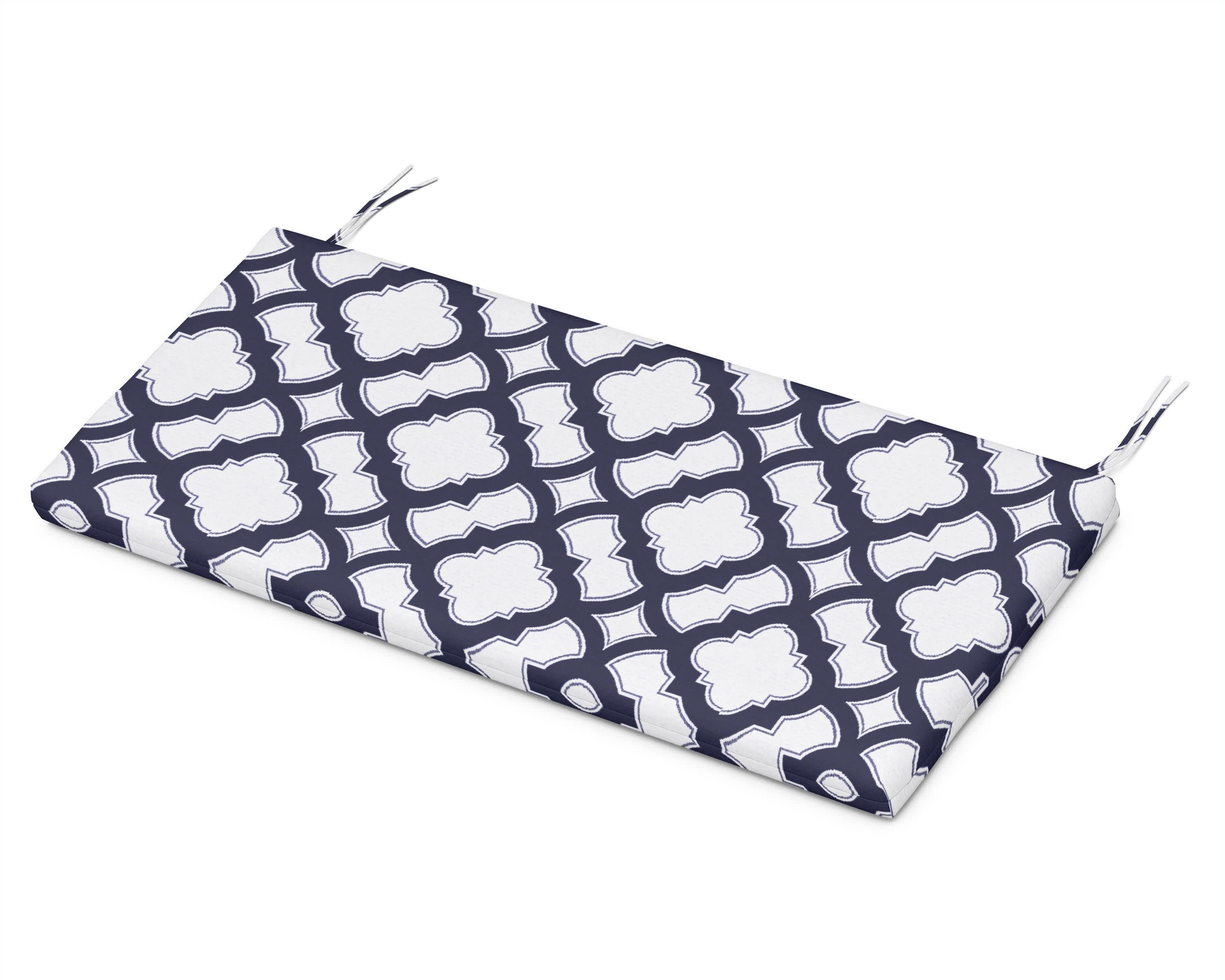 Bench Seat Cushion - 17.25"D x 43.5"W x 2.5"H in Trellis Navy