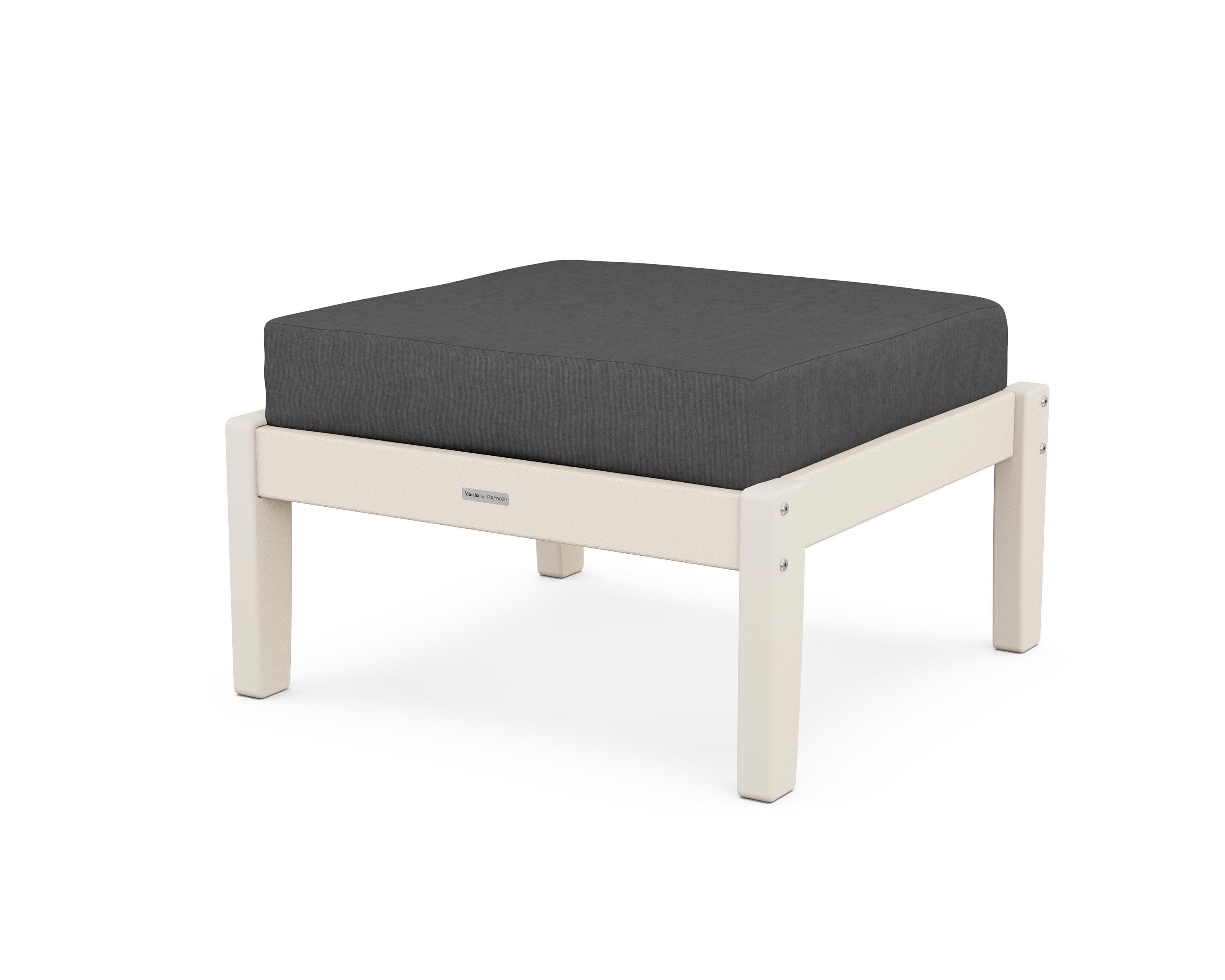 Chinoiserie Deep Seating Ottoman in Sand / Spectrum Carbon