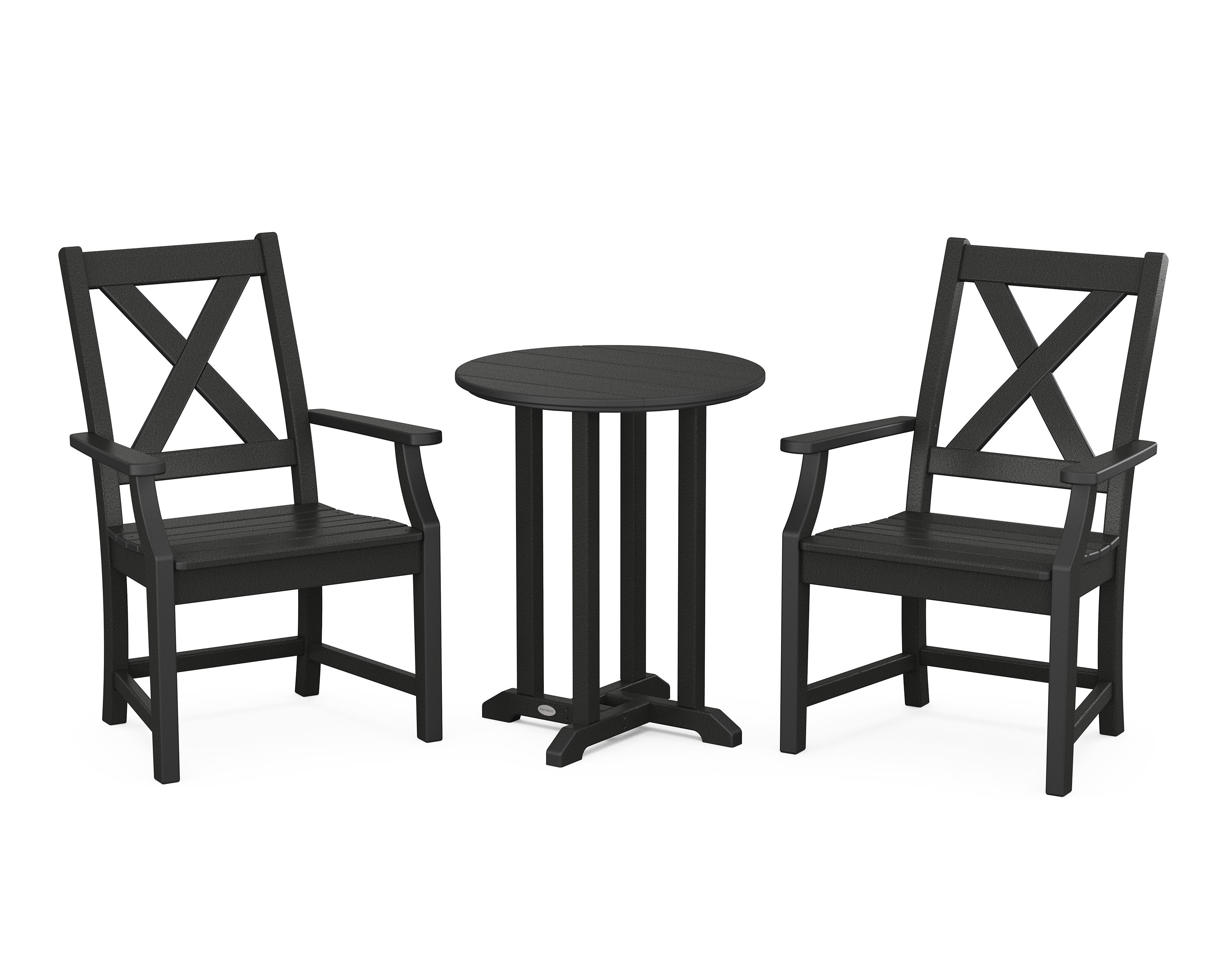 Braxton 3-Piece Round Bistro Dining Set in Black
