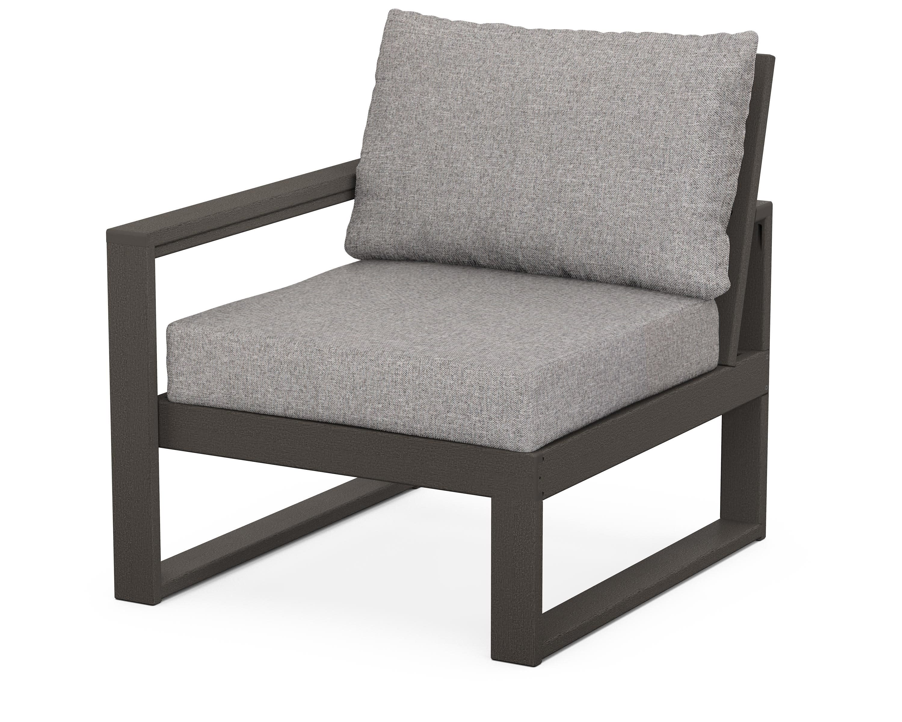 EDGE Modular Left Arm Chair in Vintage Coffee / Grey Mist