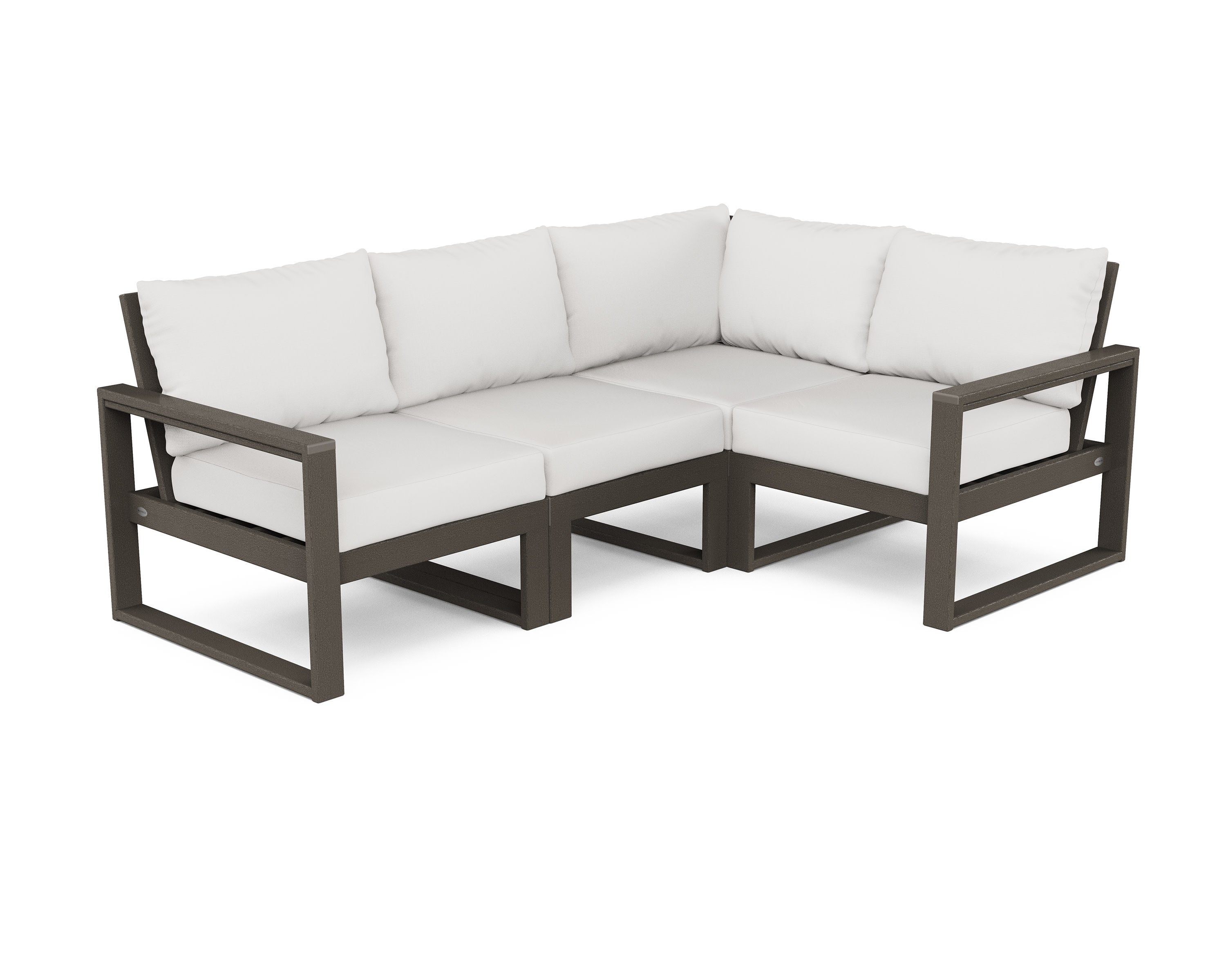 EDGE 4-Piece Modular Deep Seating Set in Vintage Coffee / Natural Linen