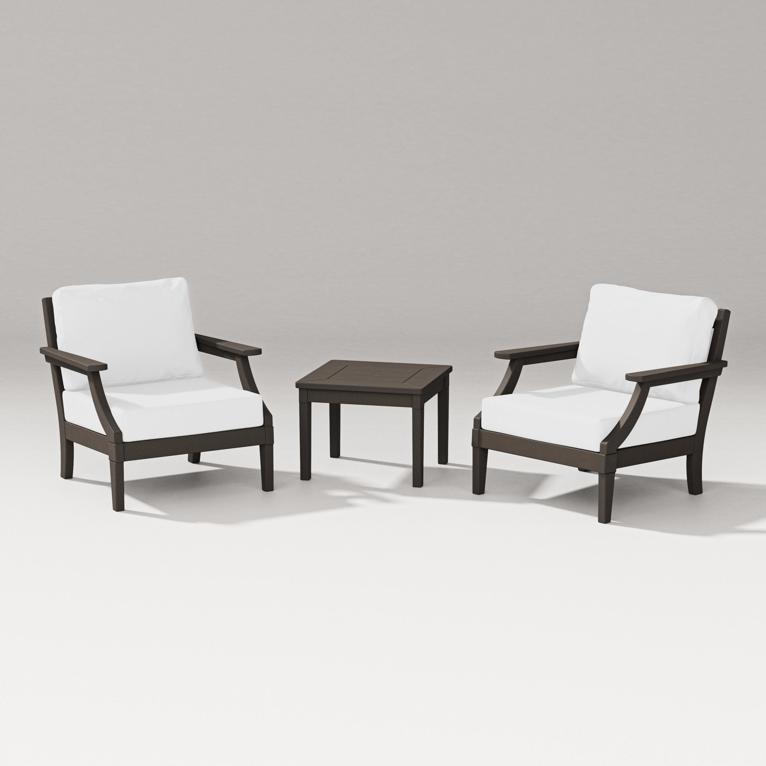 Estate 3-Piece Lounge Chair Set in Vintage Coffee / Natural