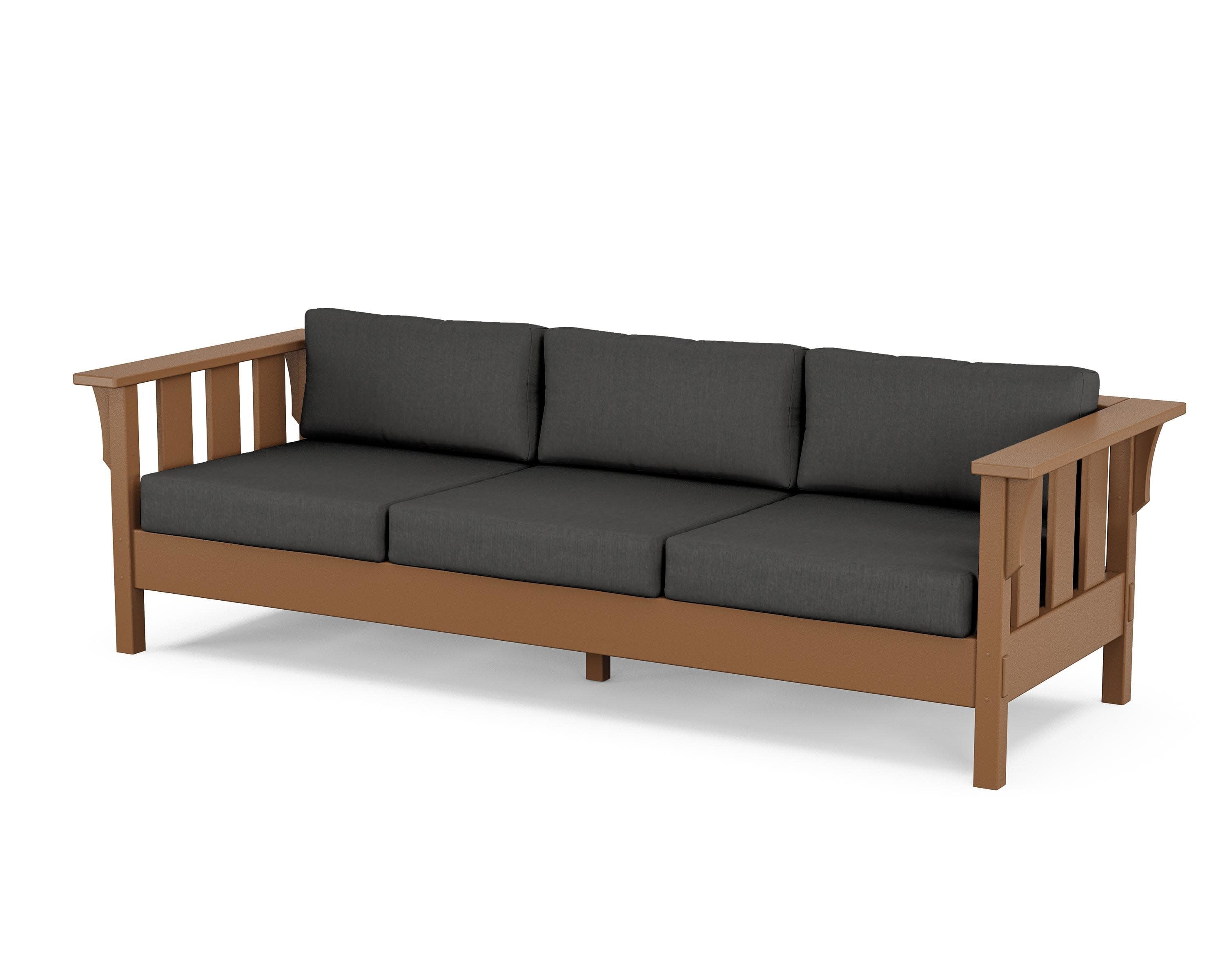 Acadia Deep Seating Sofa in Teak / Spectrum Carbon