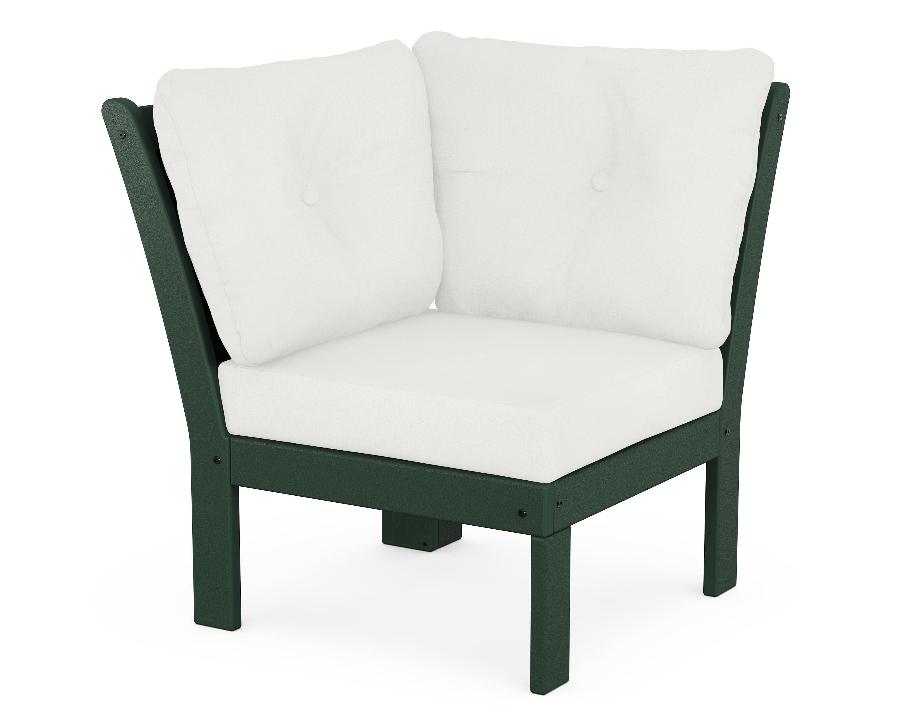 Vineyard Modular Corner Chair in Green / Natural Linen
