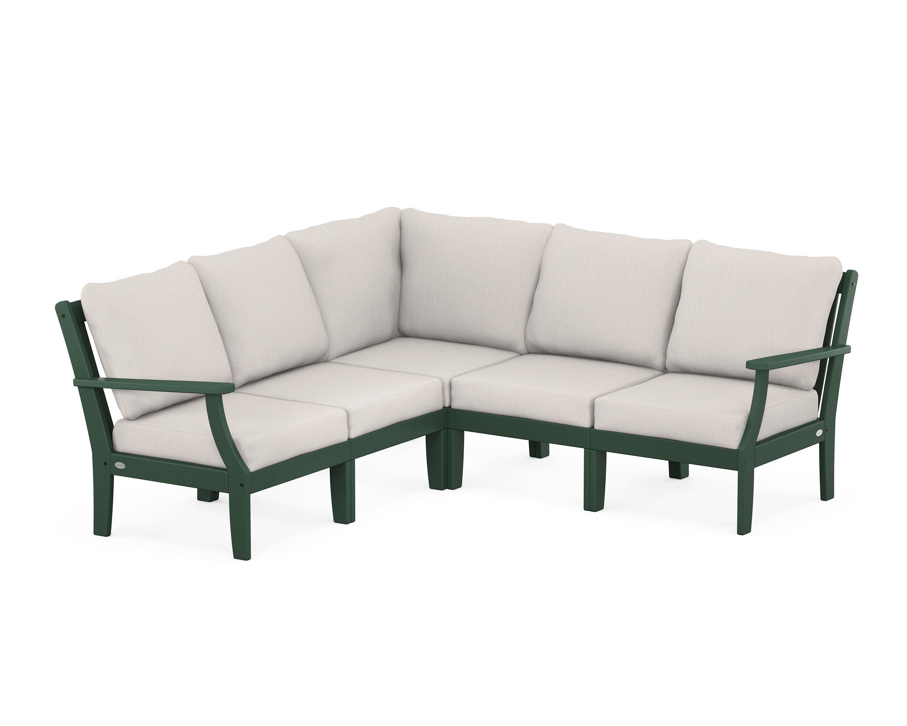 Braxton Modular 5-Piece Deep Seating Set in Green / Cast Ash