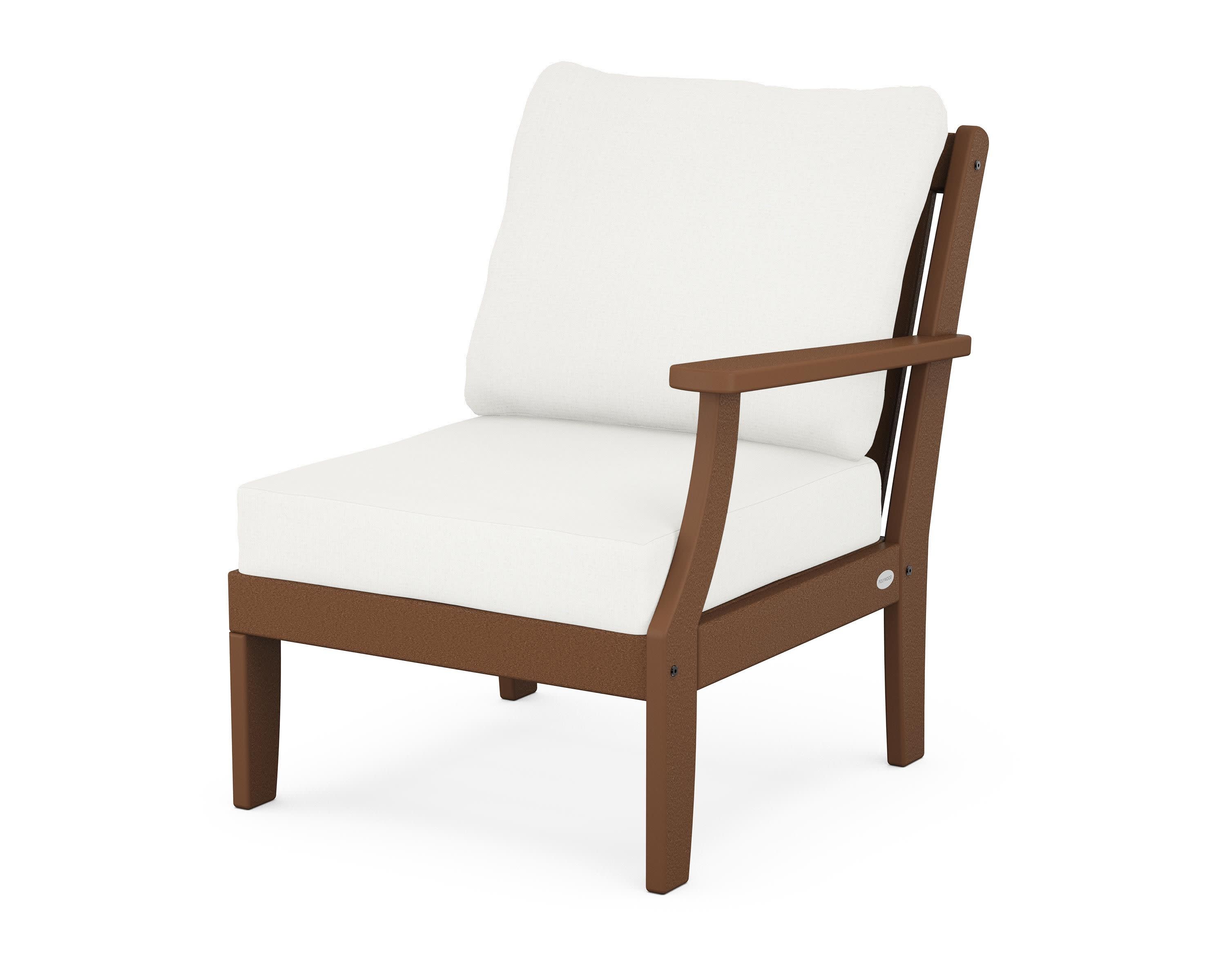 Braxton Modular Right Arm Chair in Teak / Natural Linen