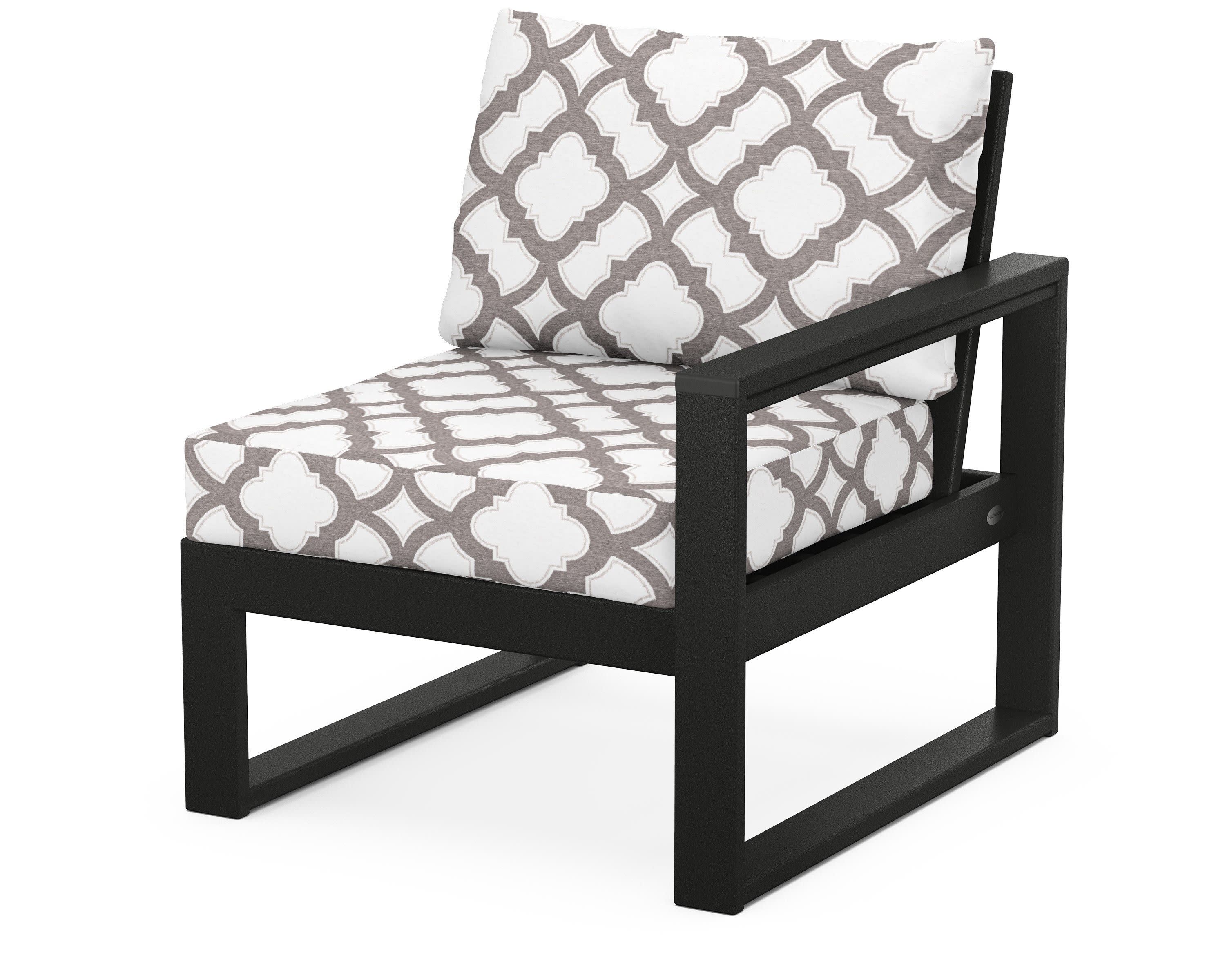 EDGE Modular Right Arm Chair in Black / Trellis Grey Mist